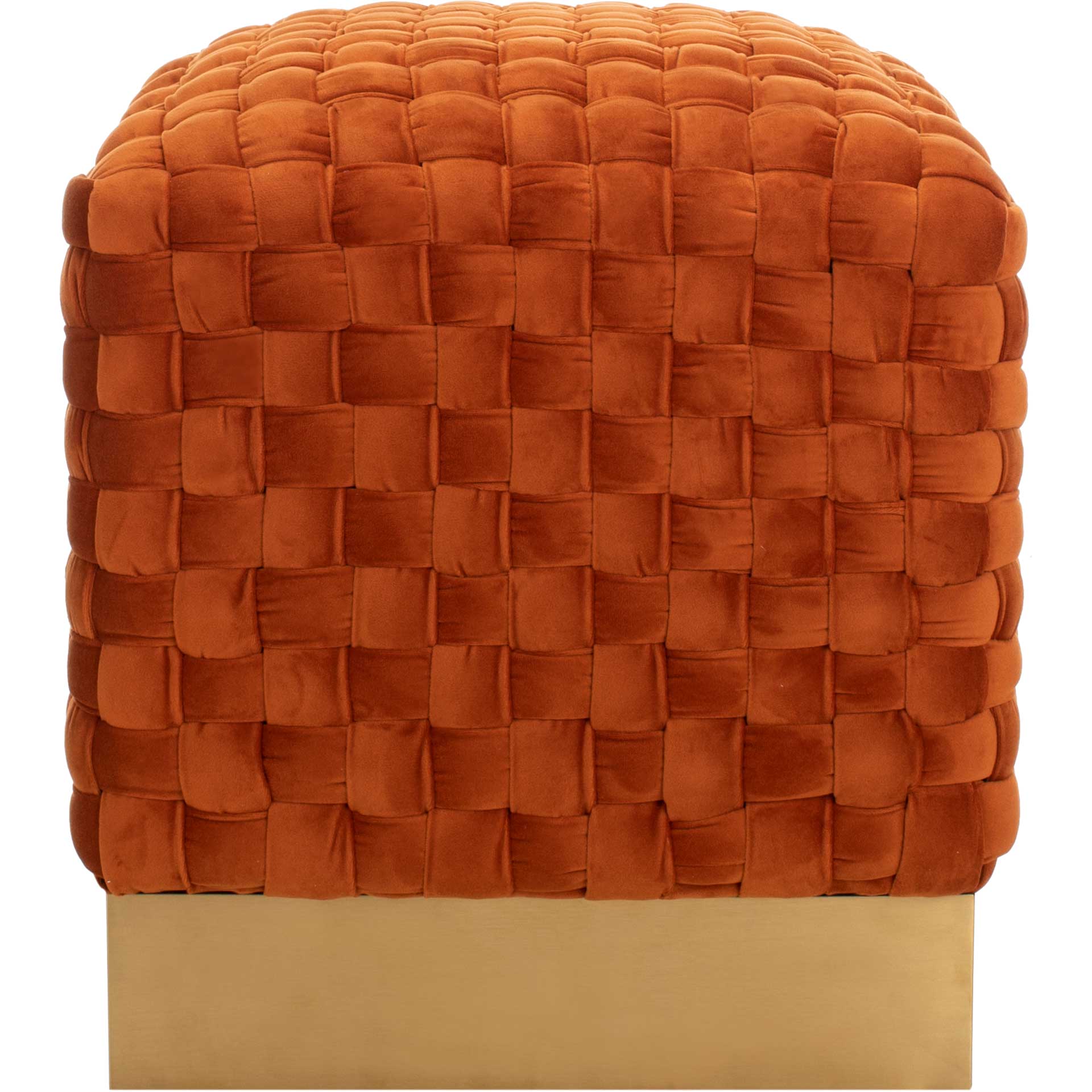 Ramona Woven Velvet Ottoman Sienna - Image 2