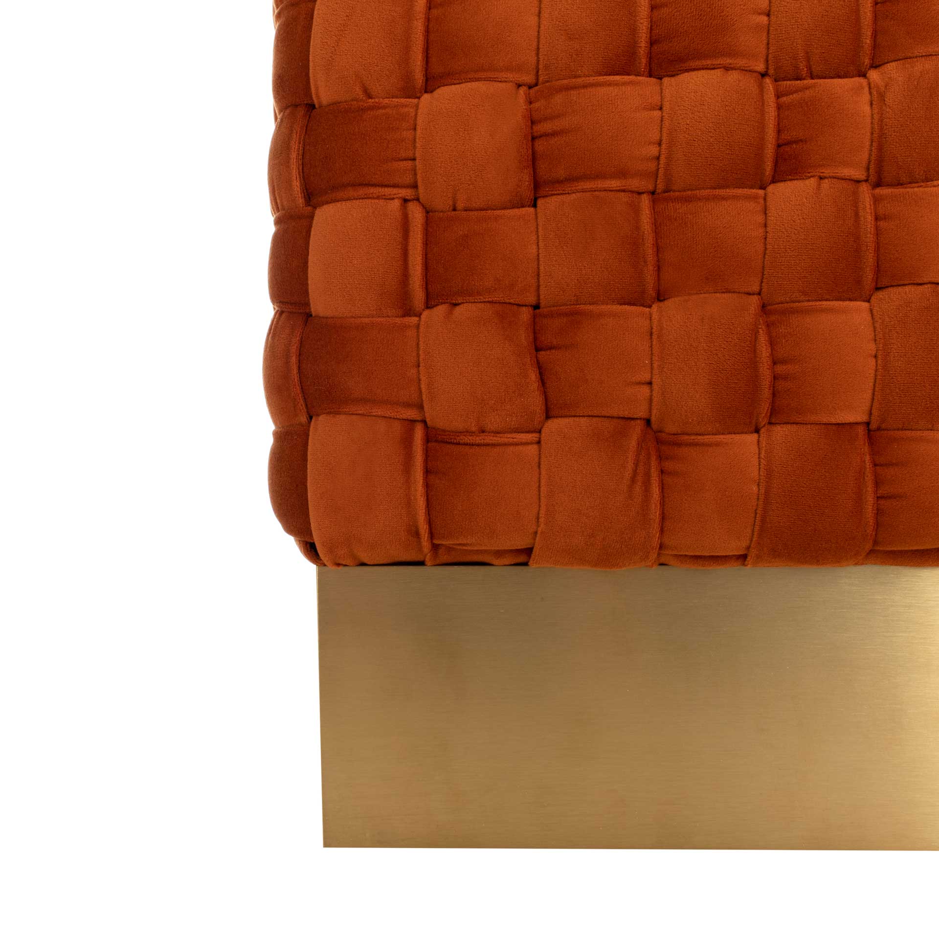 Ramona Woven Velvet Ottoman Sienna - Image 5