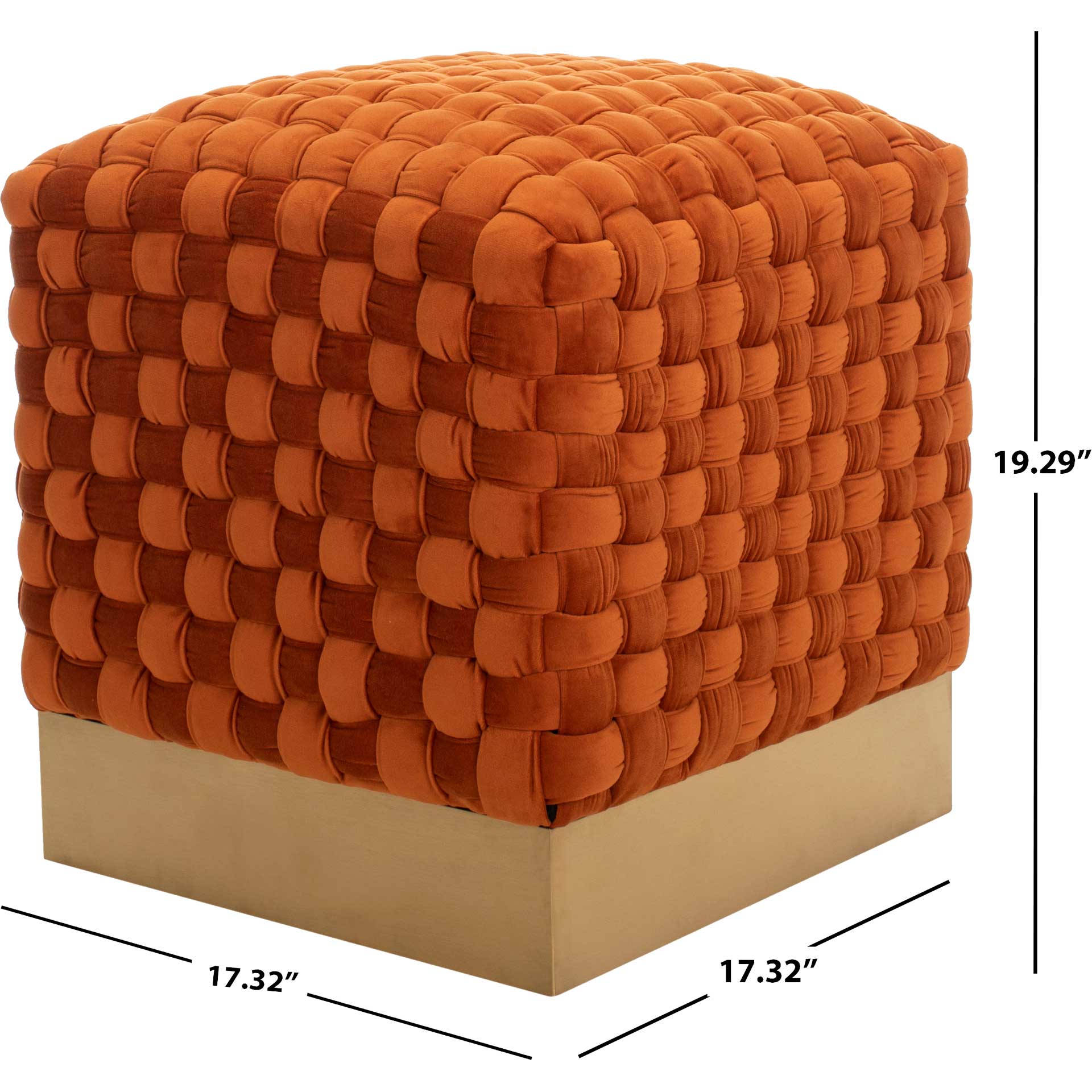 Ramona Woven Velvet Ottoman Sienna - Image 6