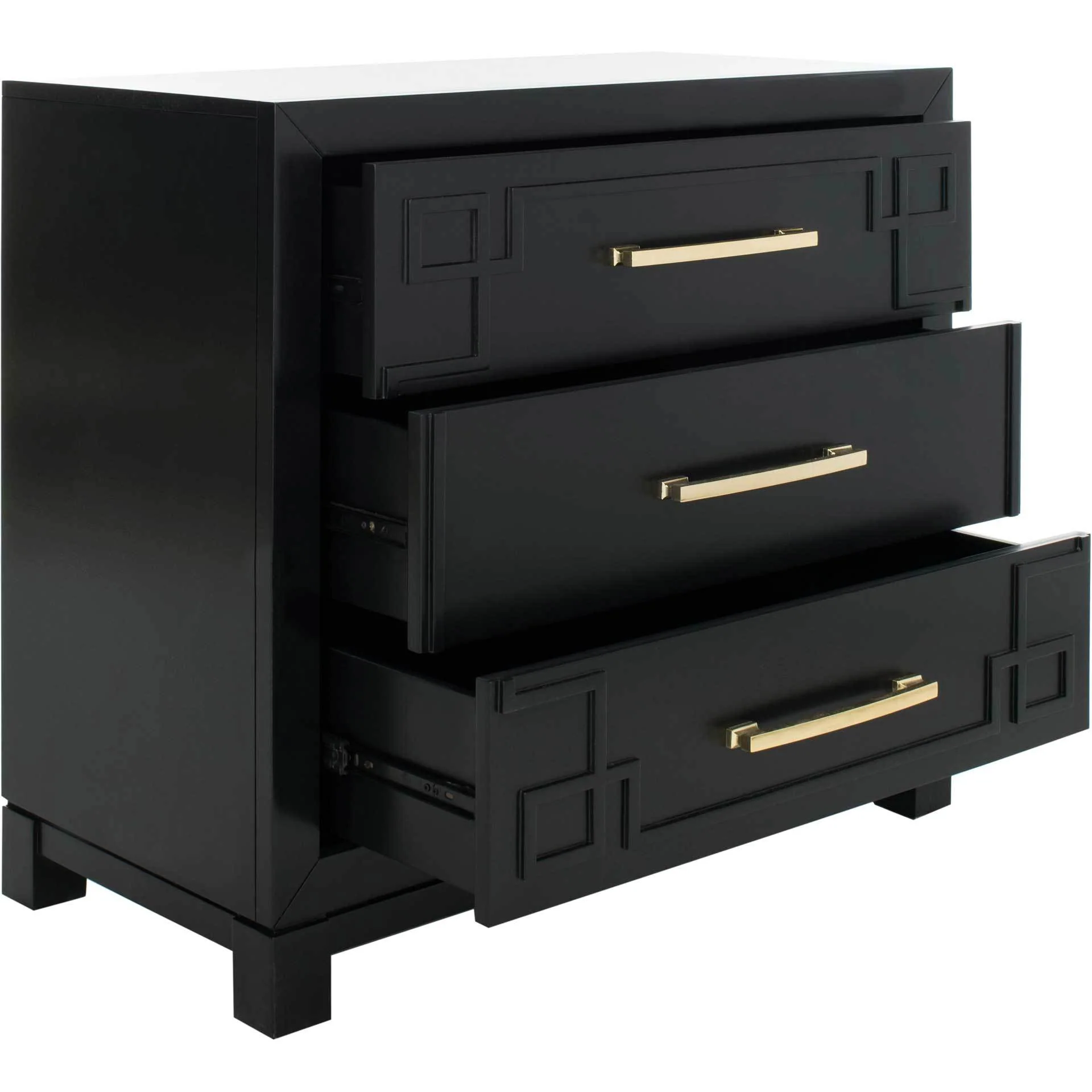 Randy 3 Drawer Chest Black/Gold - Image 2