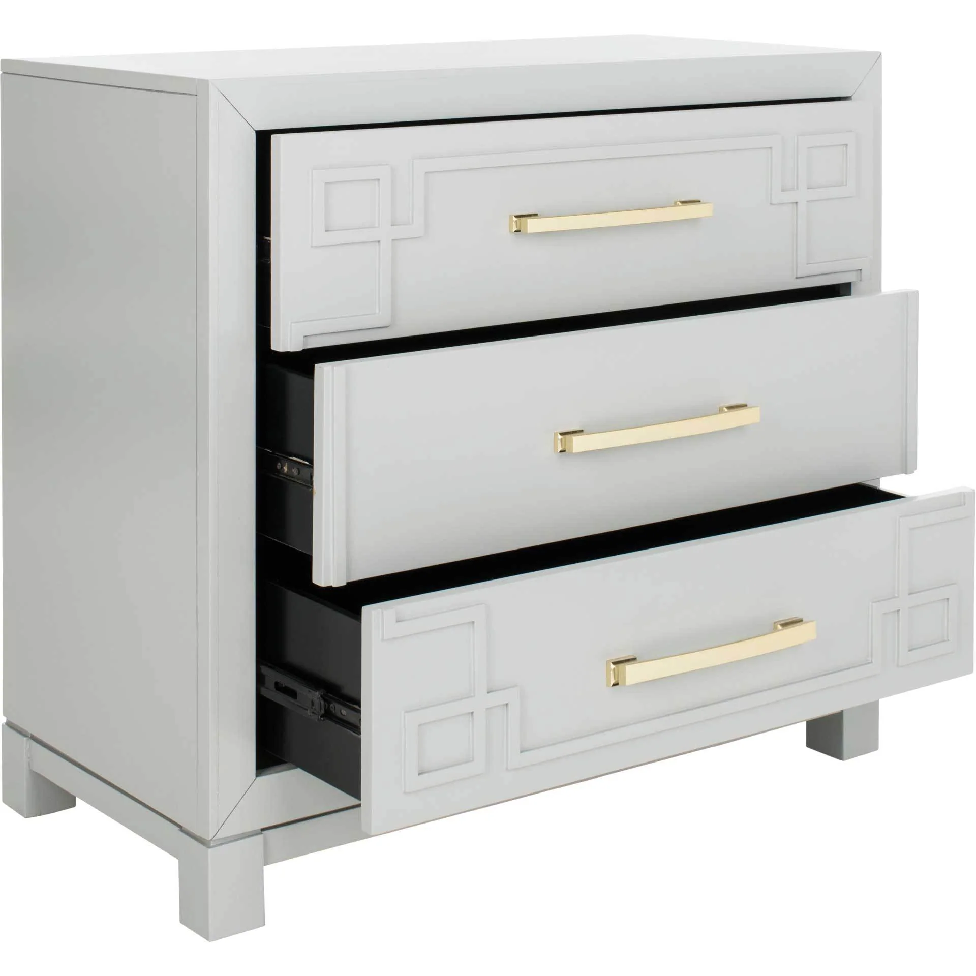Randy 3 Drawer Chest Gray/Gold - Image 2