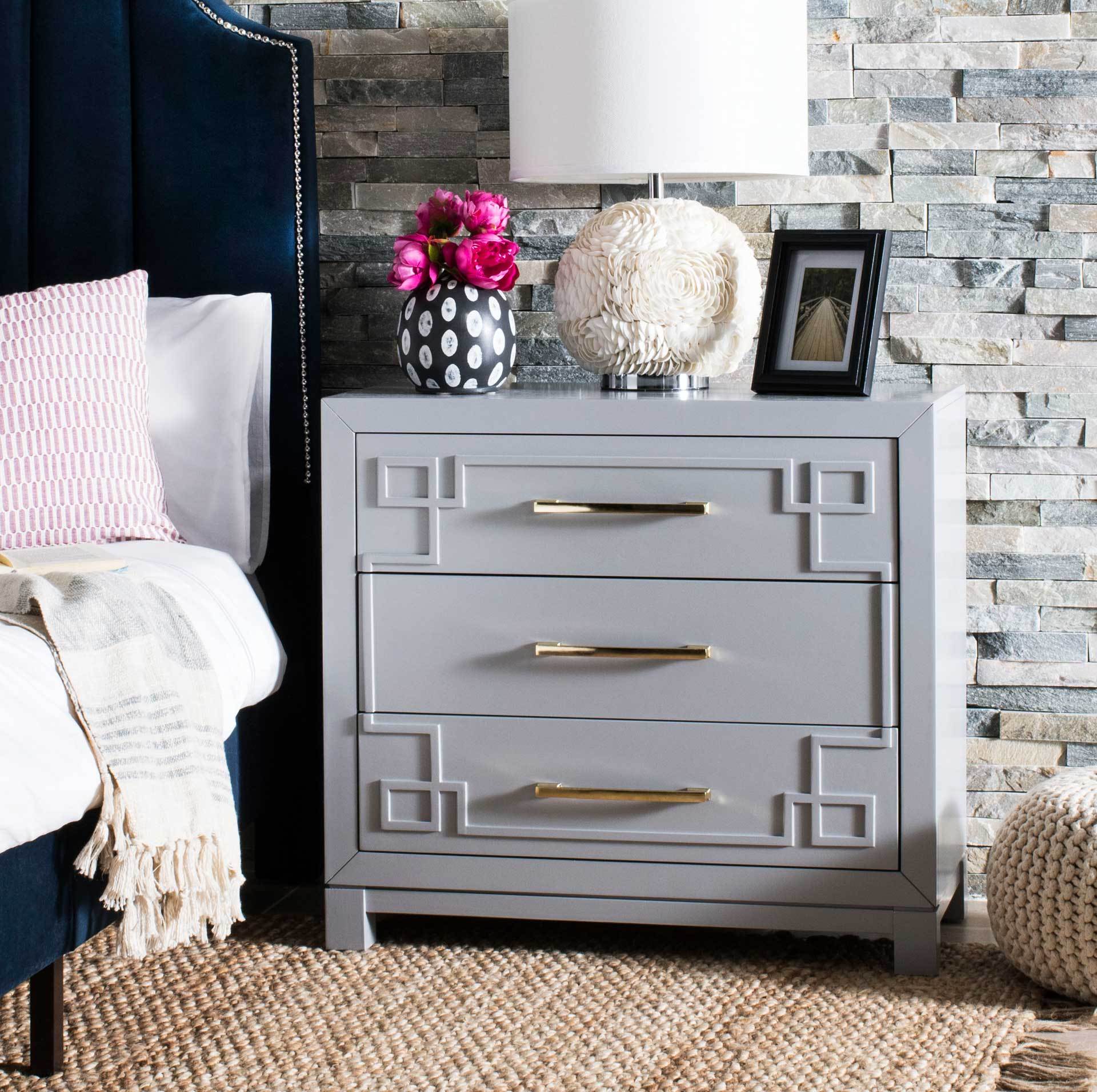 Randy 3 Drawer Chest Gray/Gold - Image 4