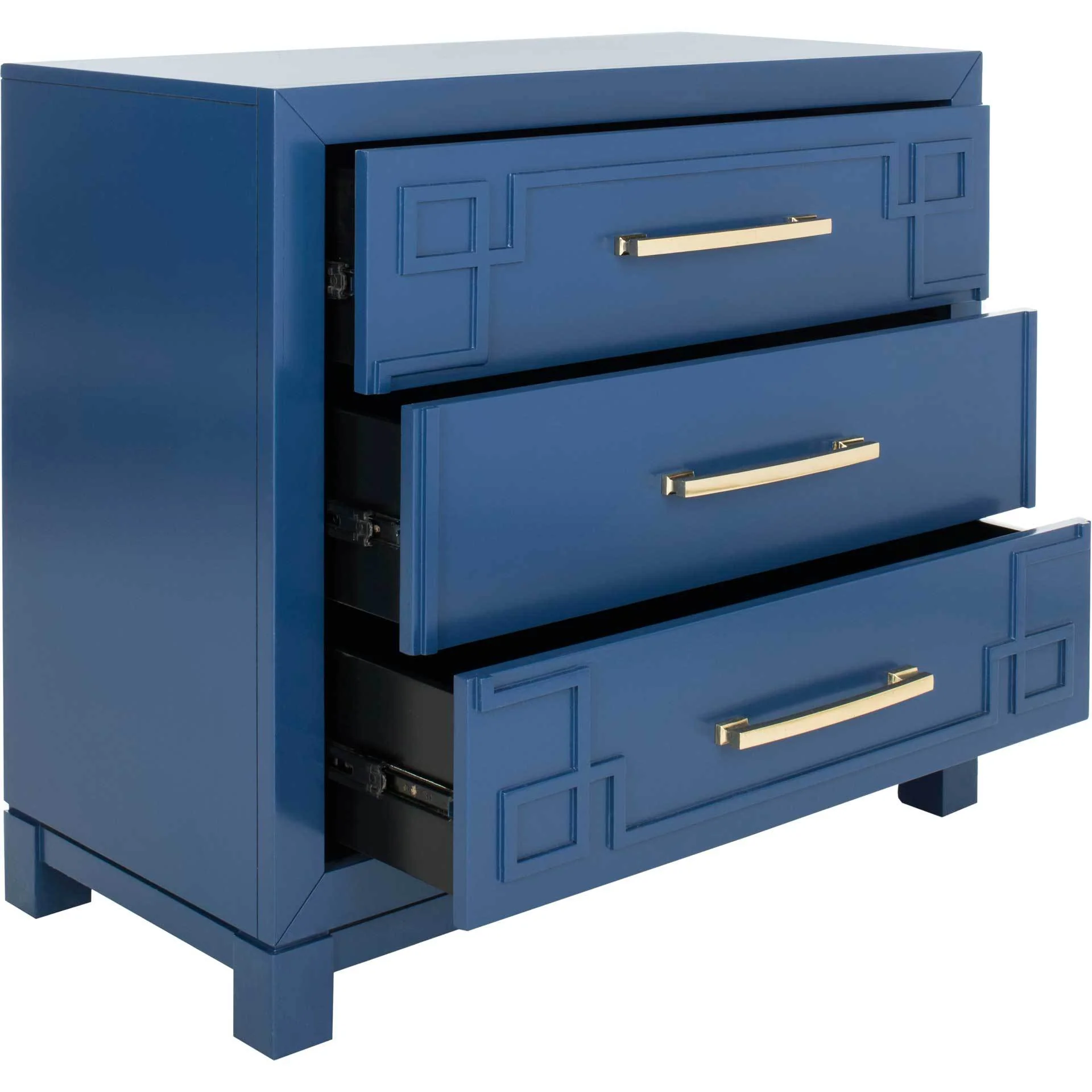Randy 3 Drawer Chest Lapis Blue/Gold - Image 2