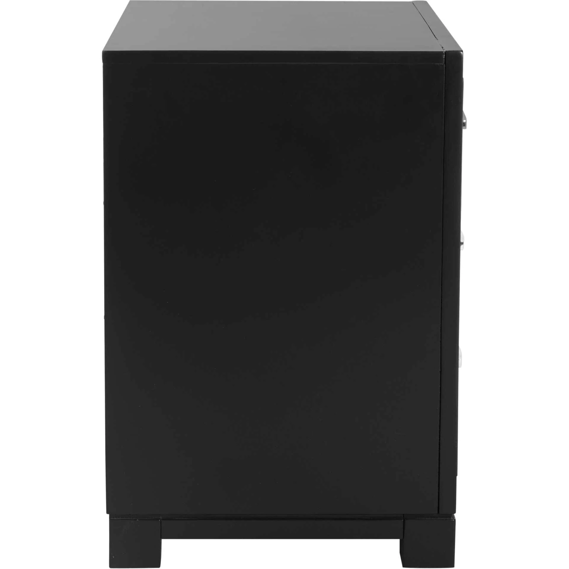 Randy 3 Drawer Greek Key Nightstand Black - Image 3