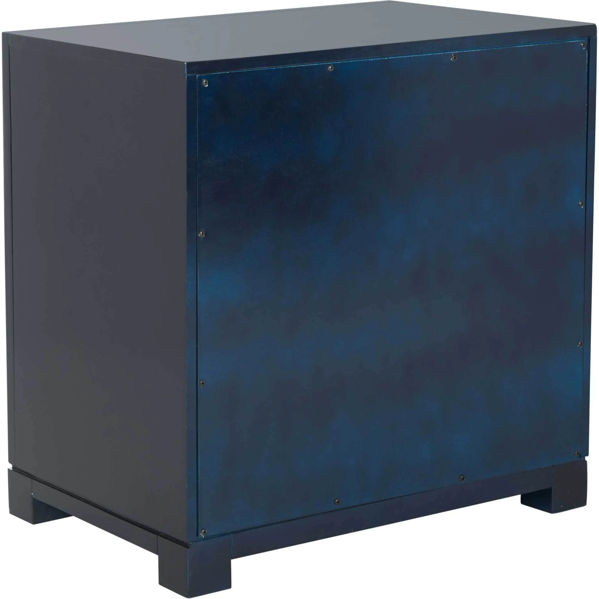 Randy 3 Drawer Greek Key Nightstand Navy - Image 4