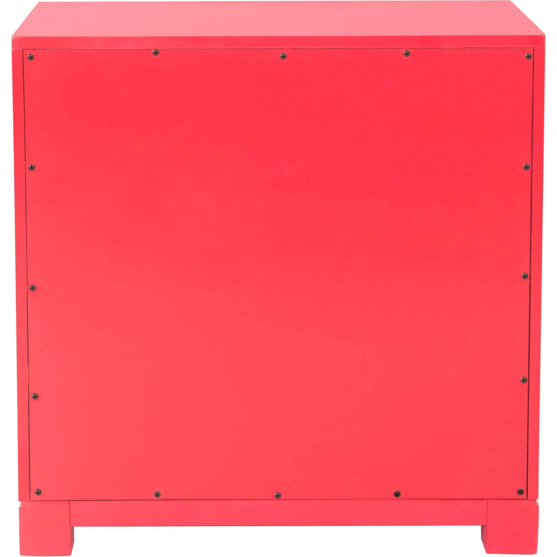Randy 3 Drawer Greek Key Nightstand Red - Image 5