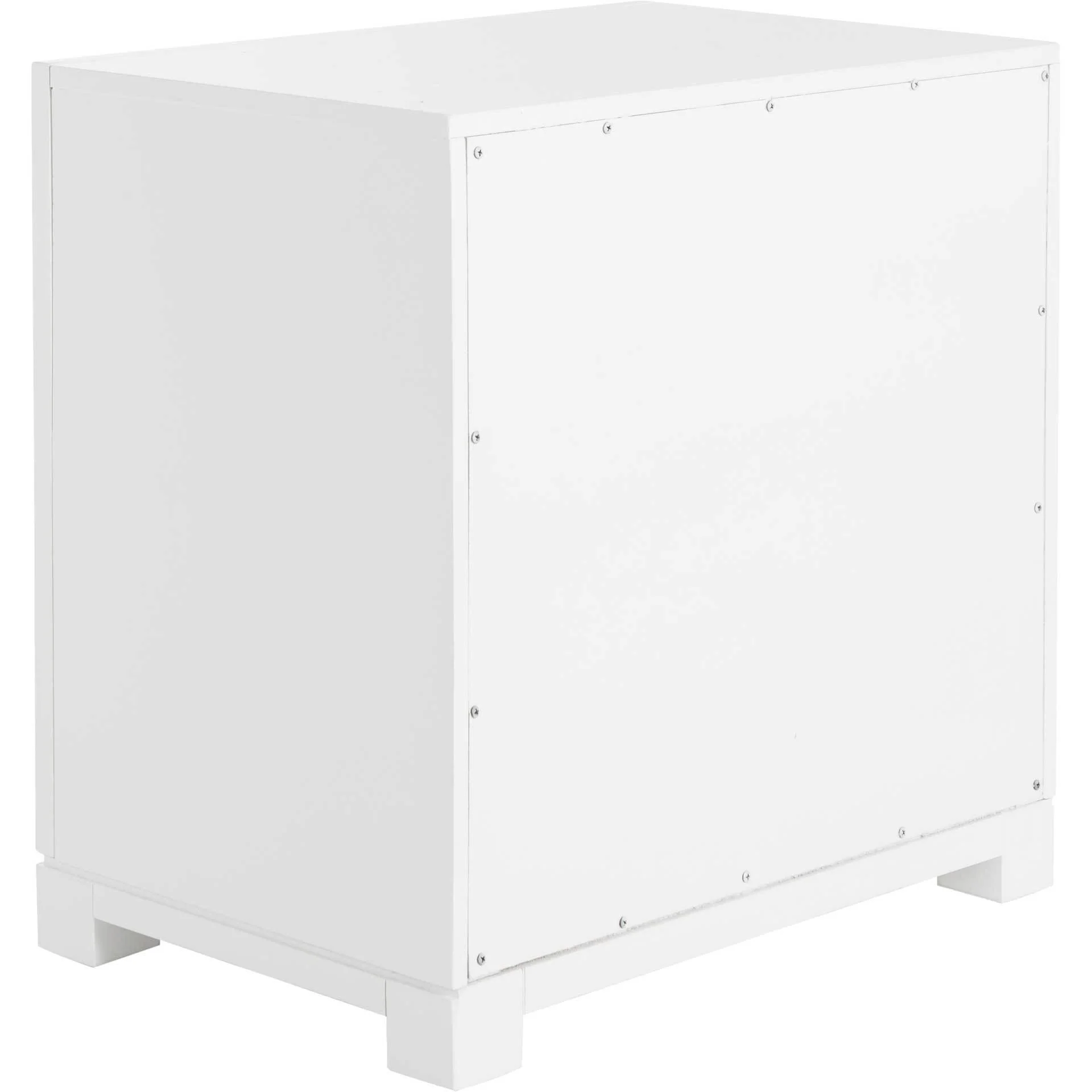 Randy 3 Drawer Greek Key Nightstand White - Image 4