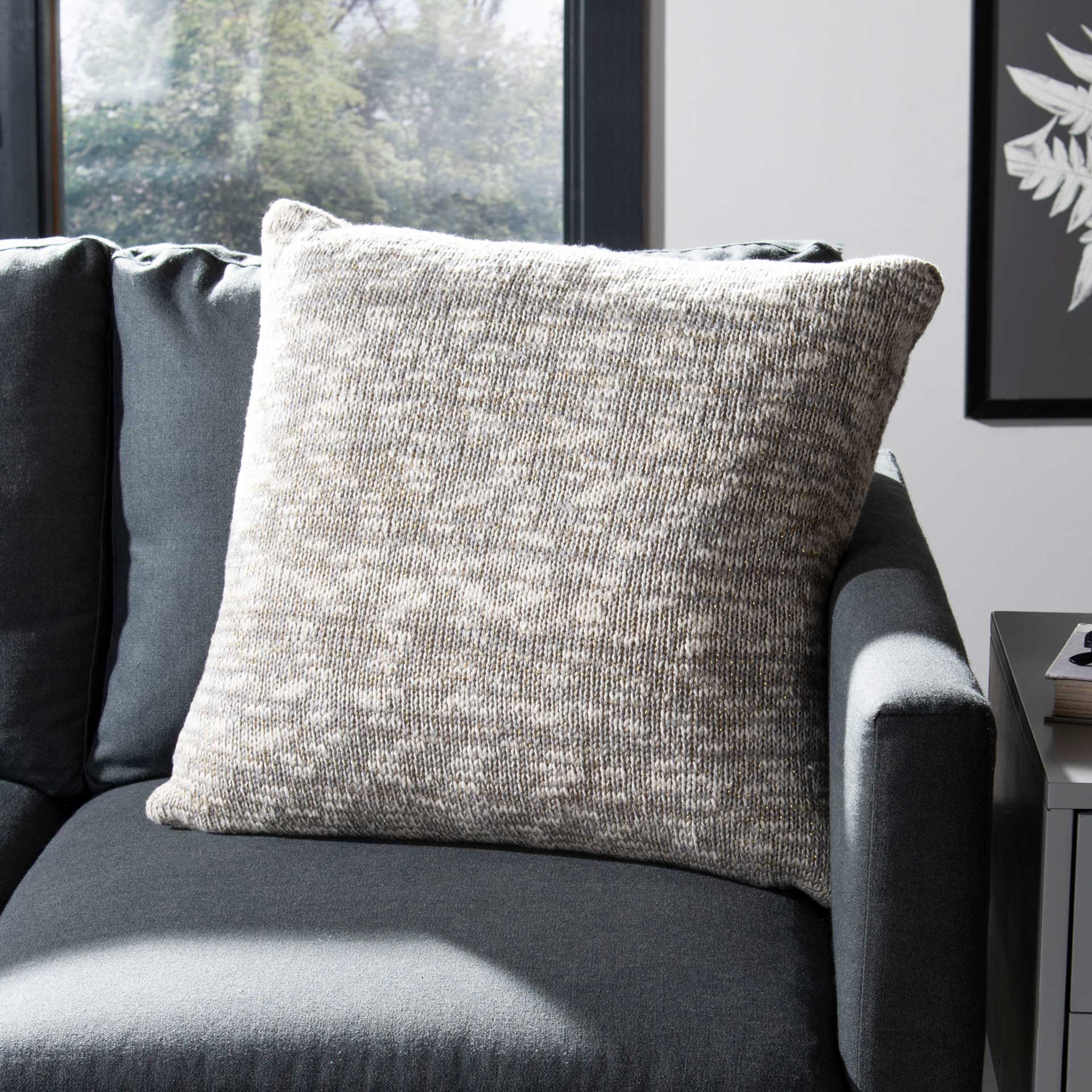 Ranger Knit Pillow Light Gray/Natural/Gold - Image 3