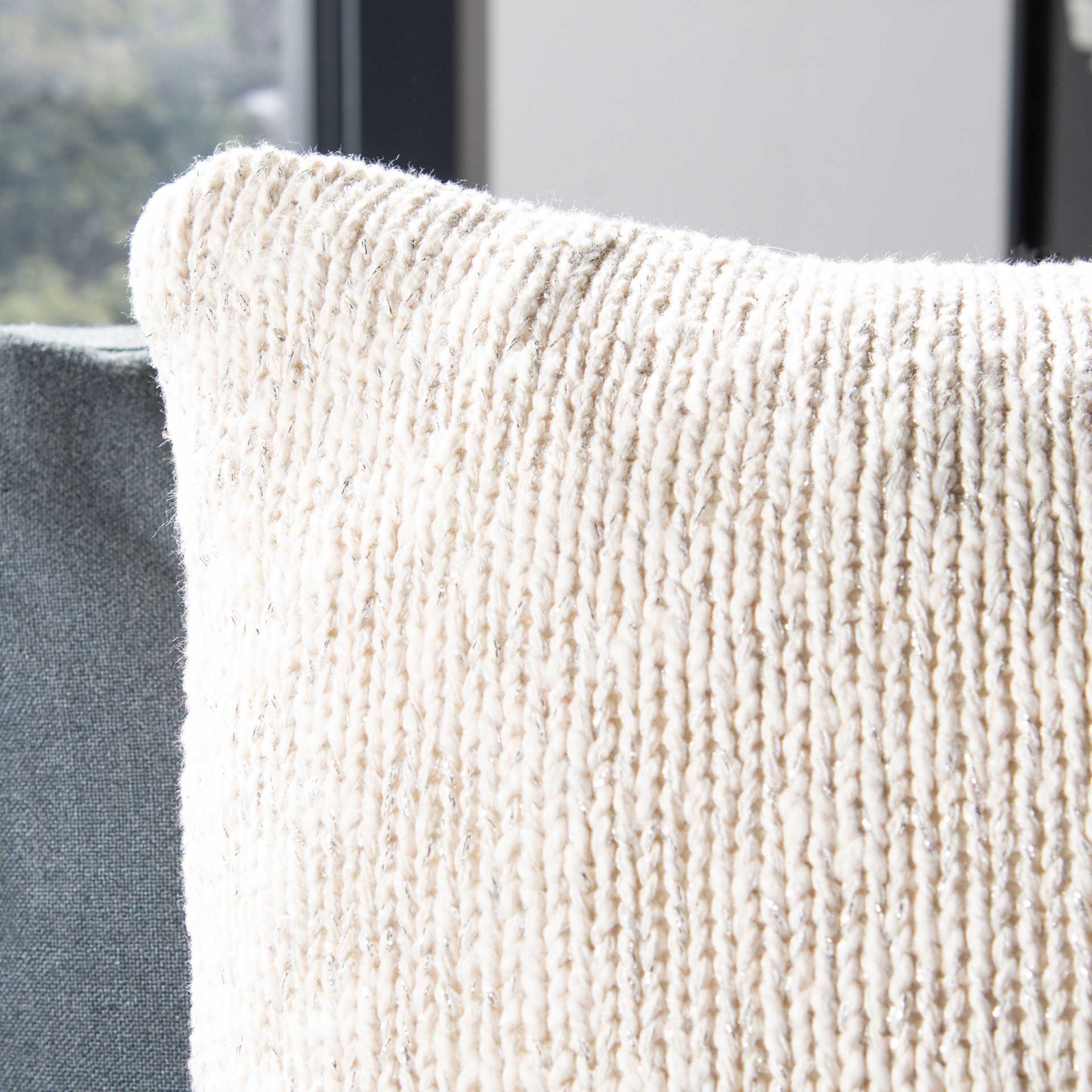 Ranger Knit Pillow Natural/Silver - Image 2
