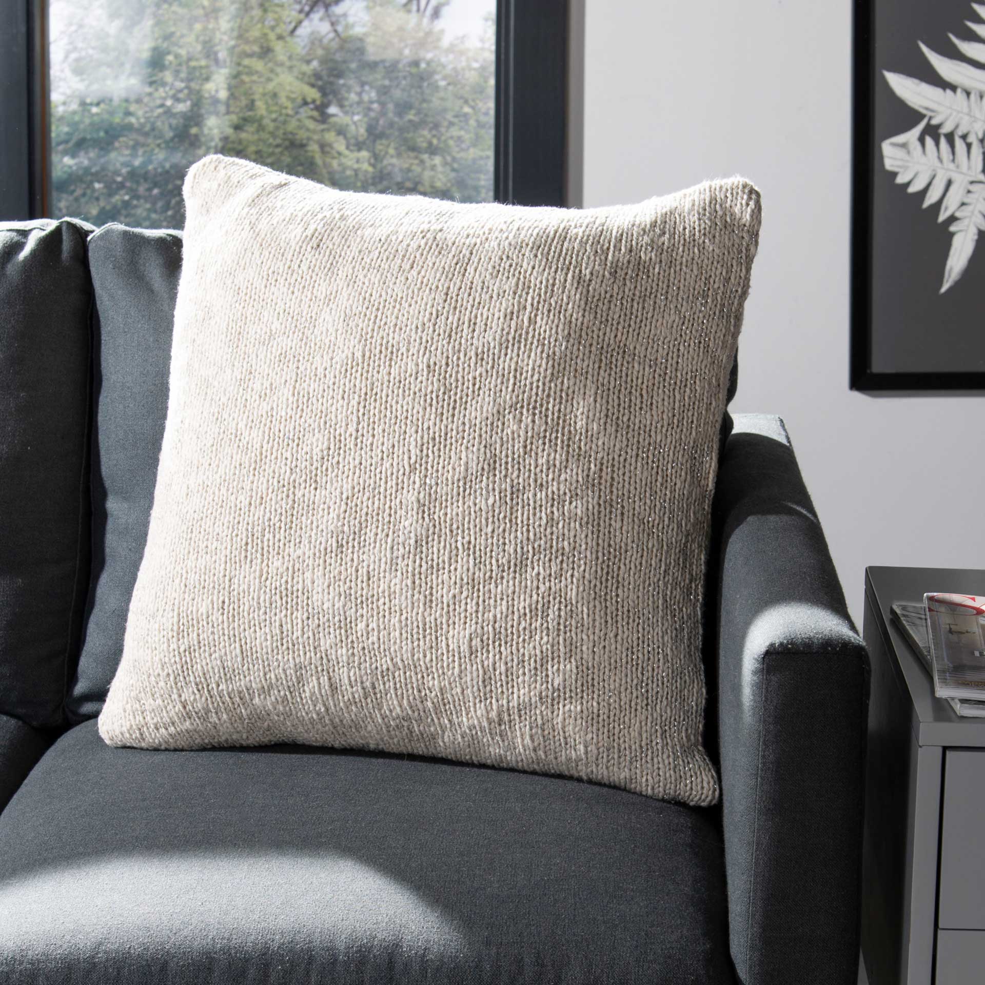 Ranger Knit Pillow Natural/Silver - Image 3