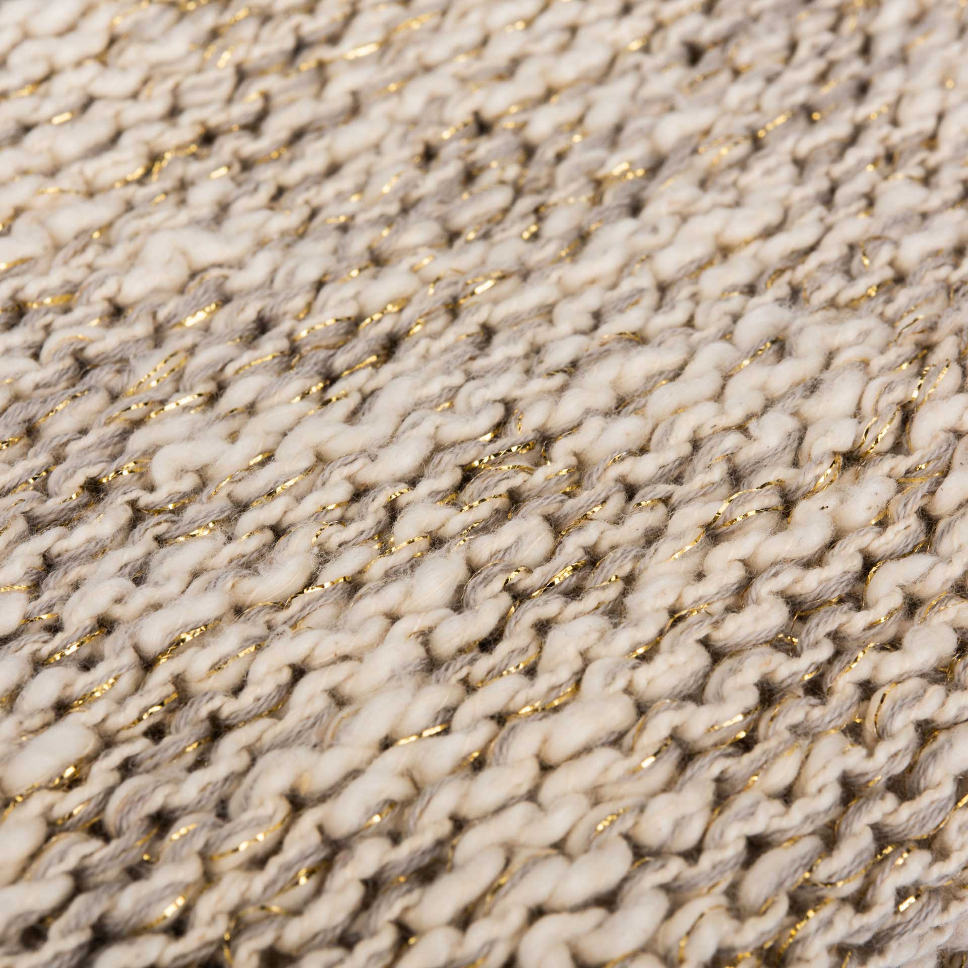 Ranger Knit Throw Light Gray/Natural/Gold - Image 3