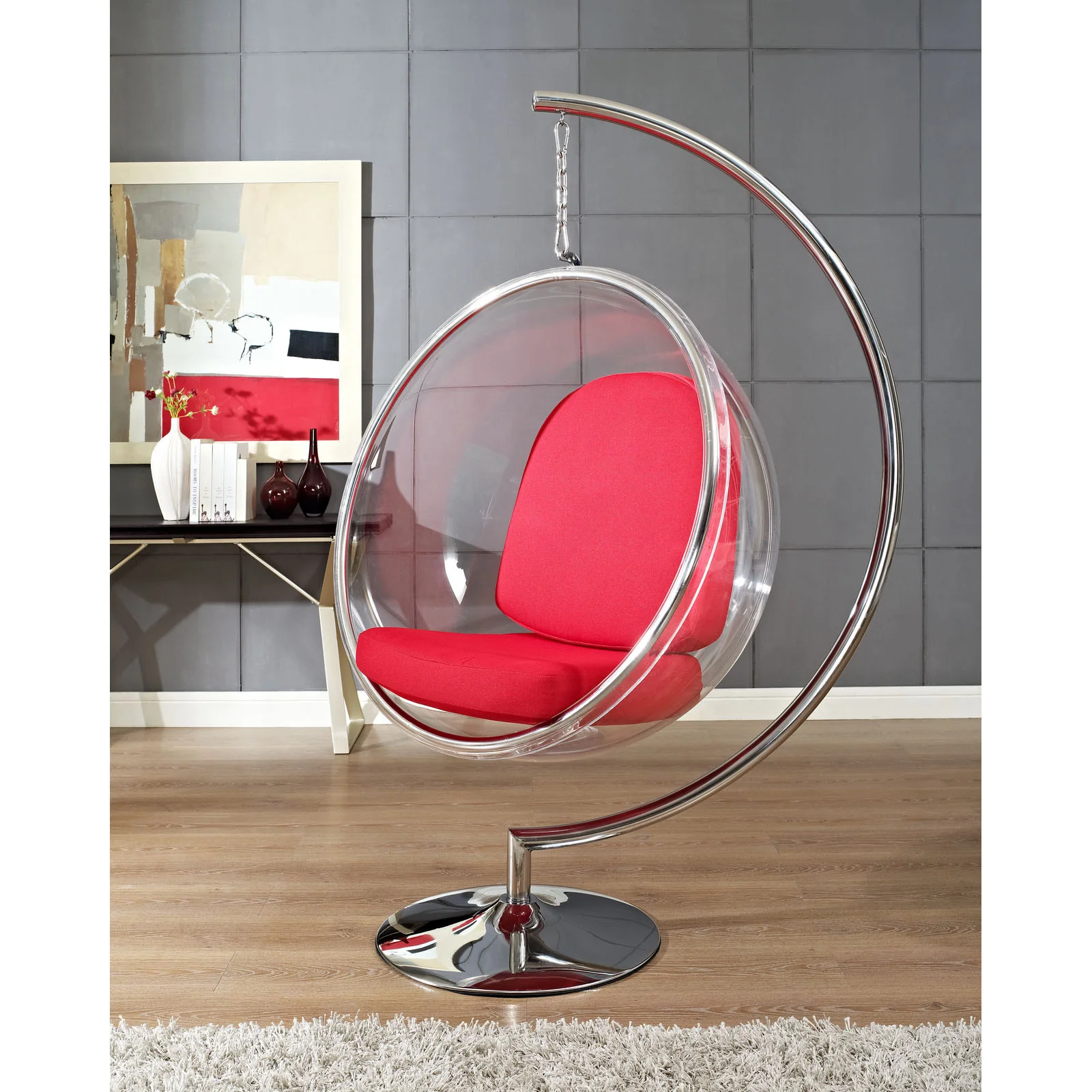 Rata Lounge Chair Red - Image 4