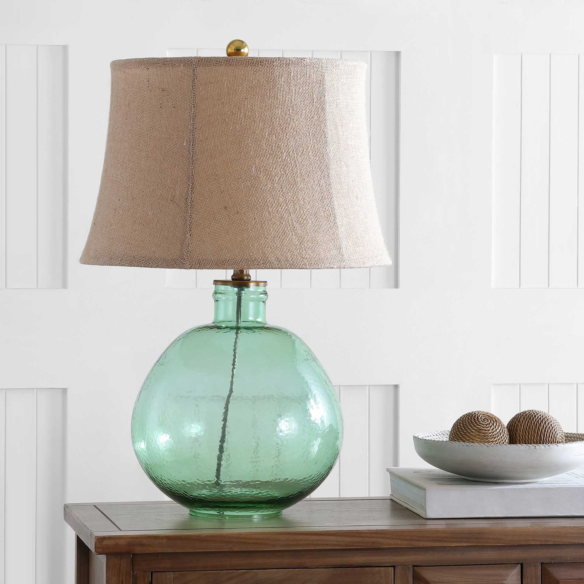 Raven Glass Table Lamp Green - Image 3