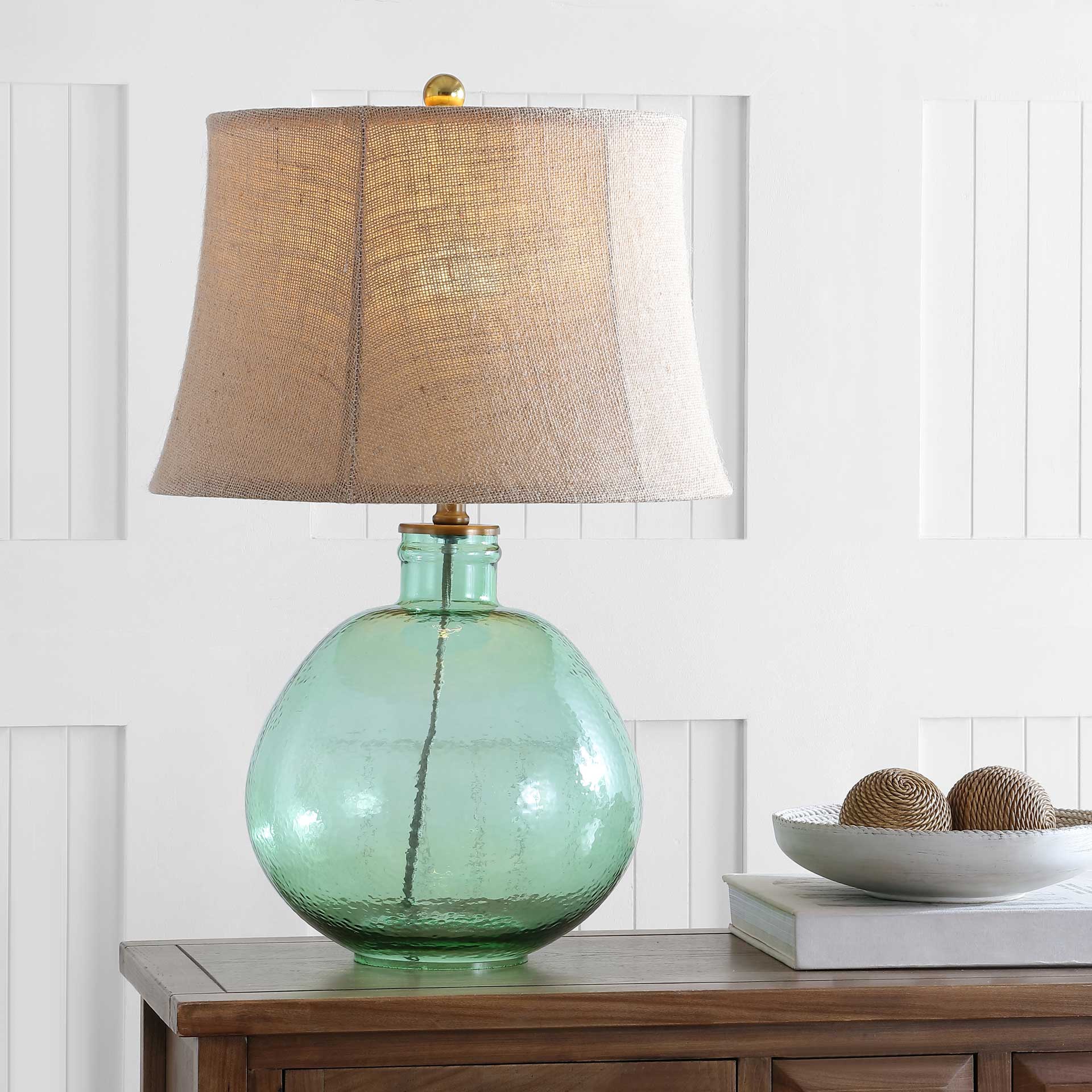 Raven Glass Table Lamp Green - Image 4