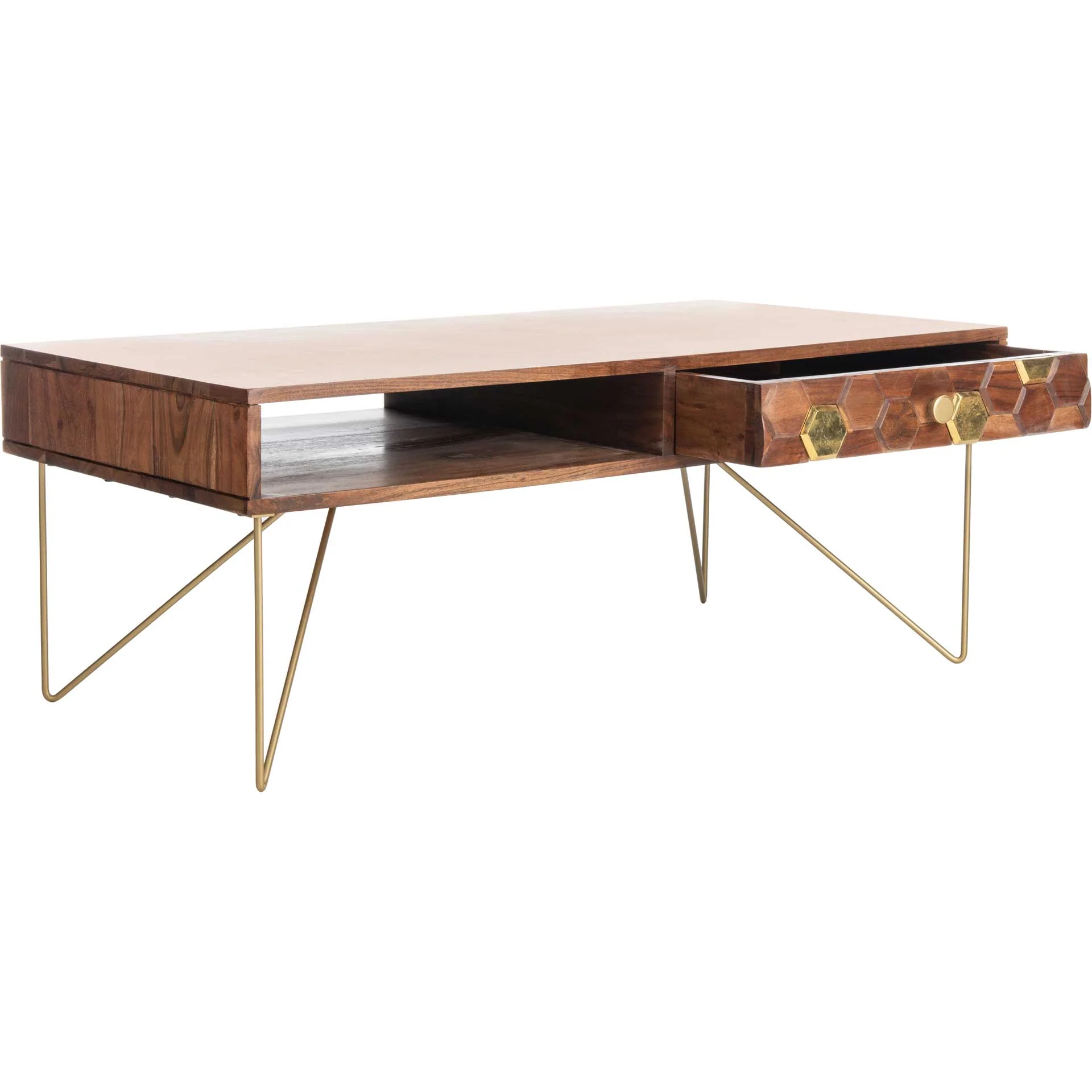 Ray Coffee Table Walnut/Brass - Image 2
