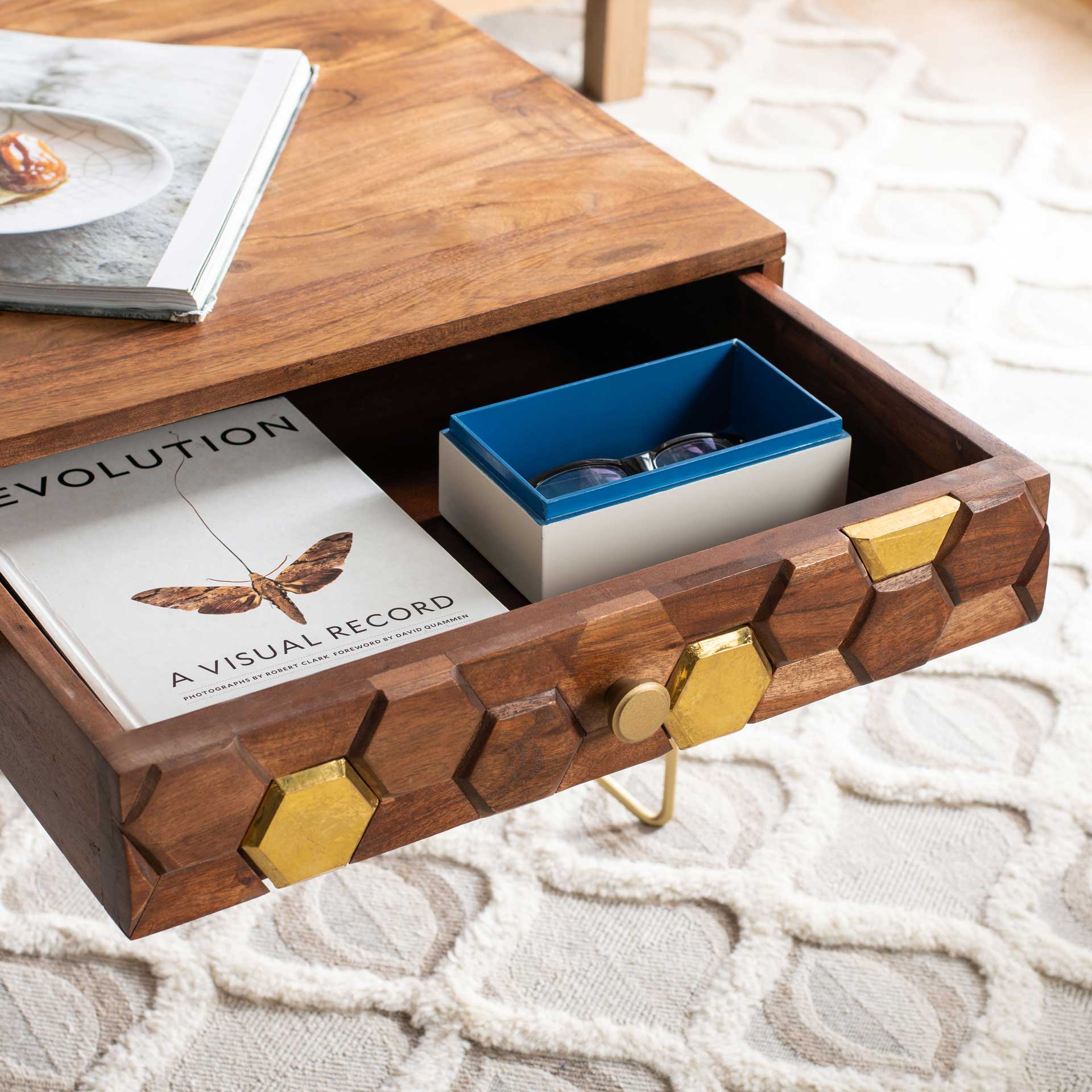 Ray Coffee Table Walnut/Brass - Image 5