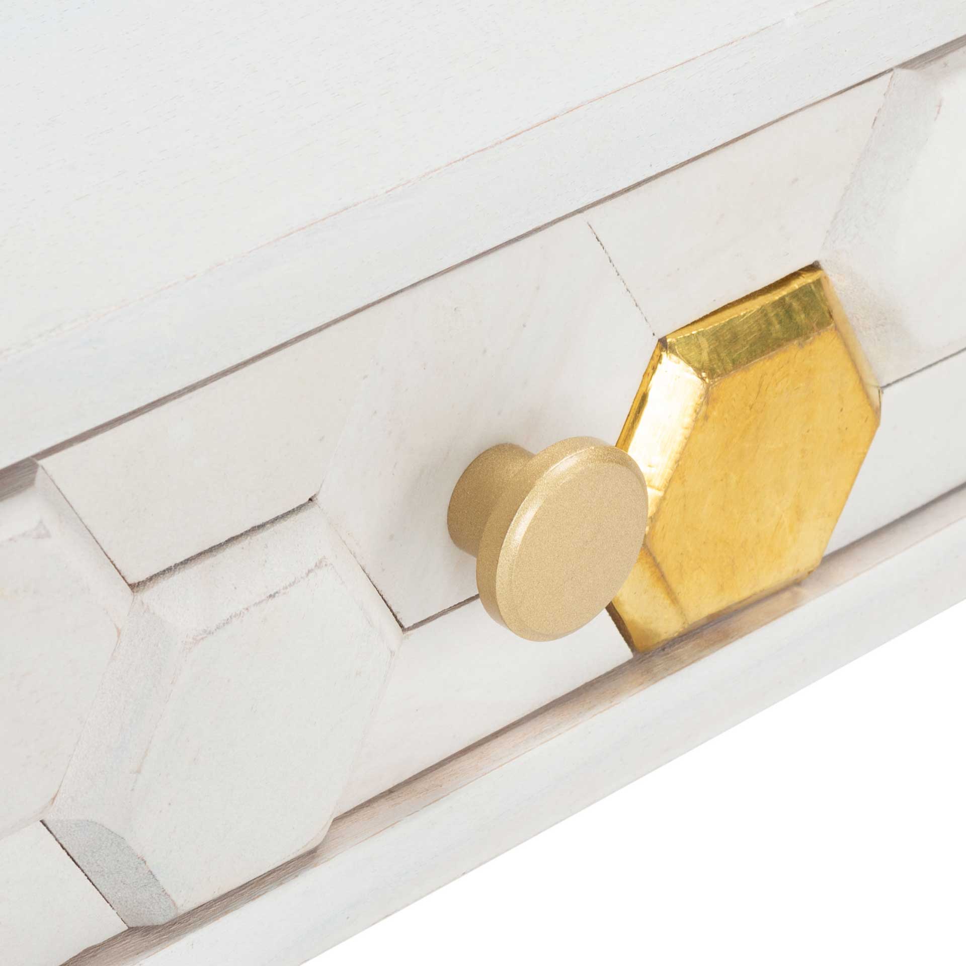 Ray Coffee Table White Wash/Brass - Image 6