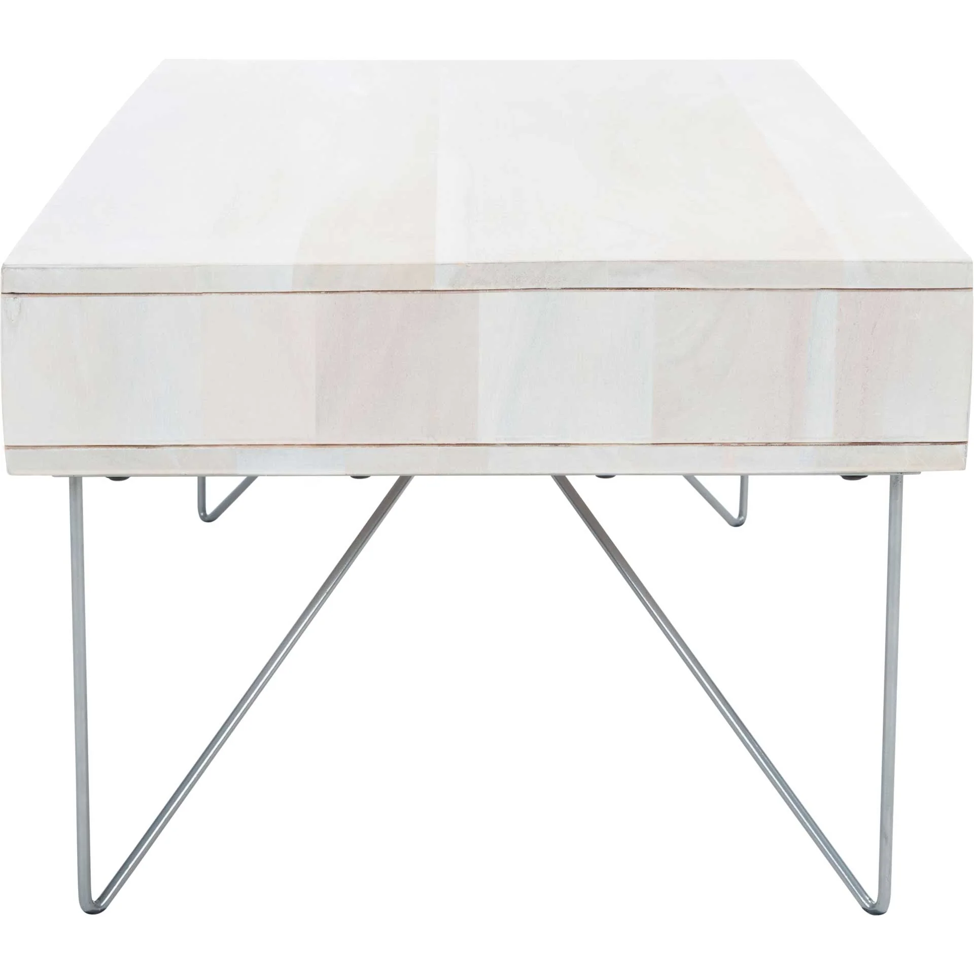 Ray Coffee Table White Wash/Silver - Image 3