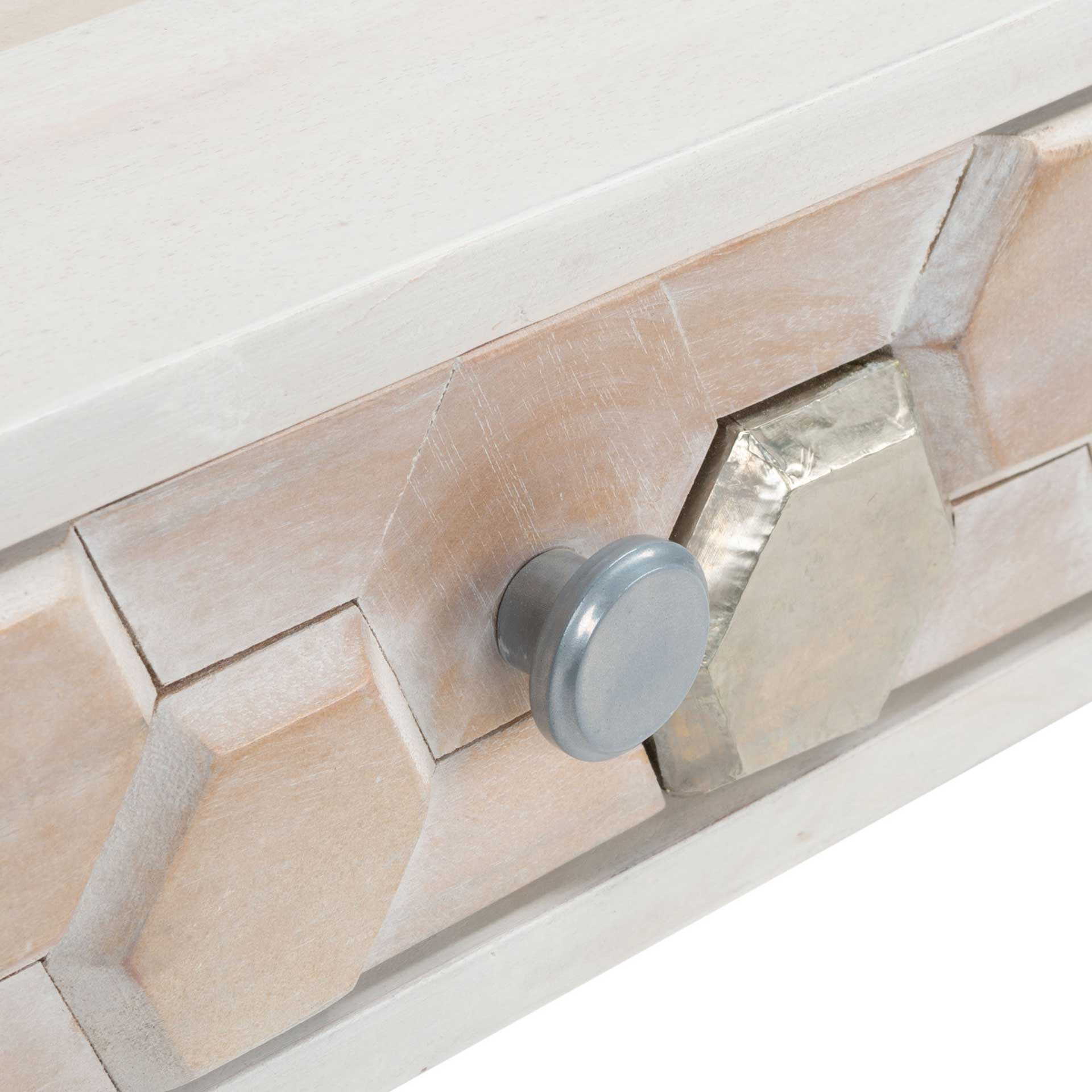 Ray Coffee Table White Wash/Silver - Image 6