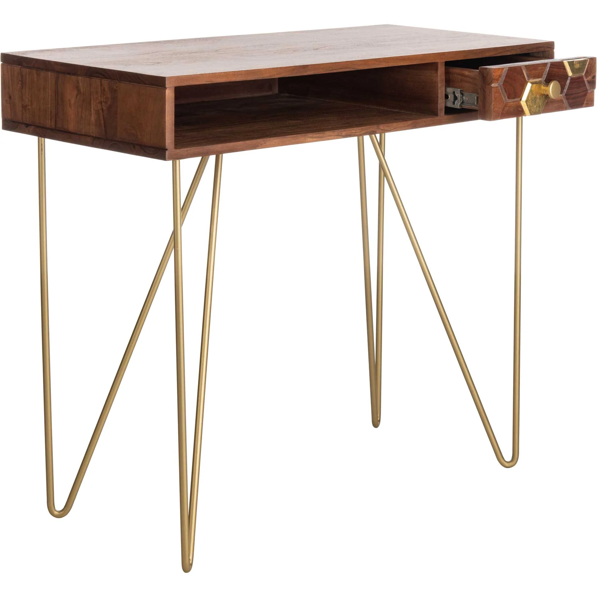 Ray Desk Walnut/Brass - Image 2
