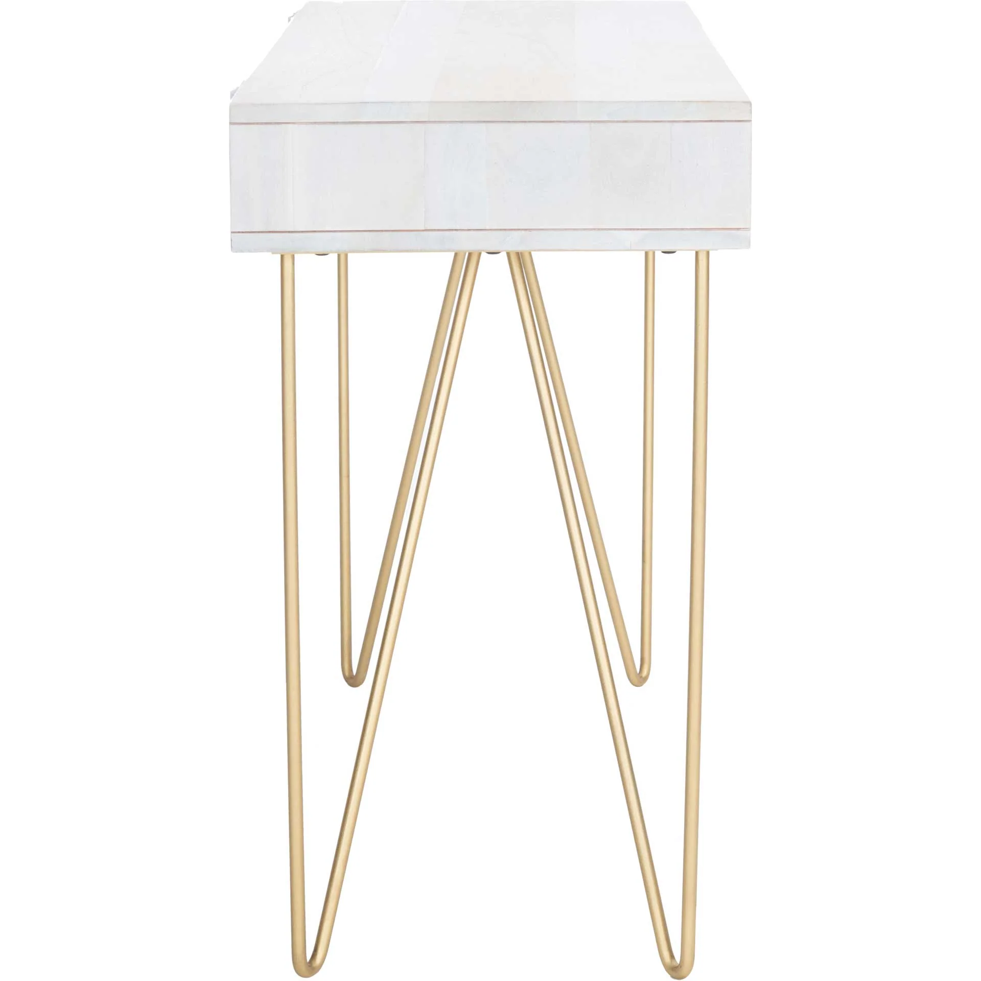 Ray Desk White Wash/Brass - Image 3