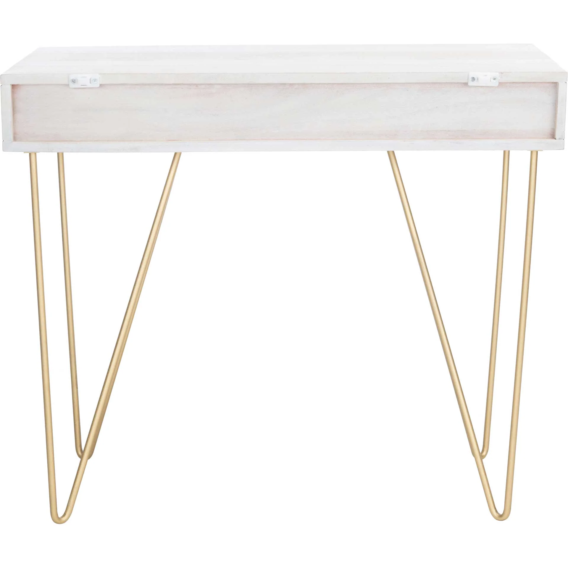 Ray Desk White Wash/Brass - Image 4