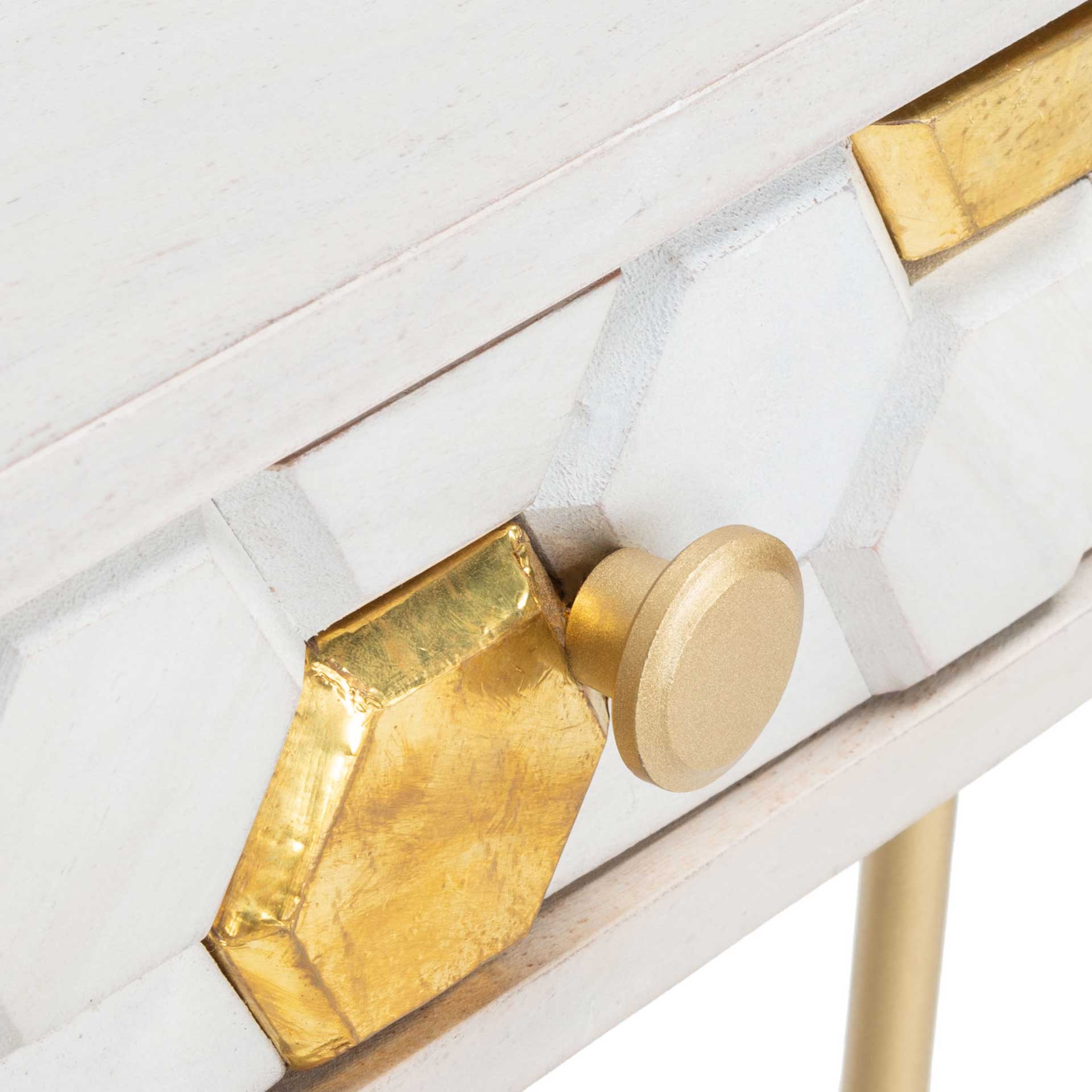 Ray Desk White Wash/Brass - Image 6