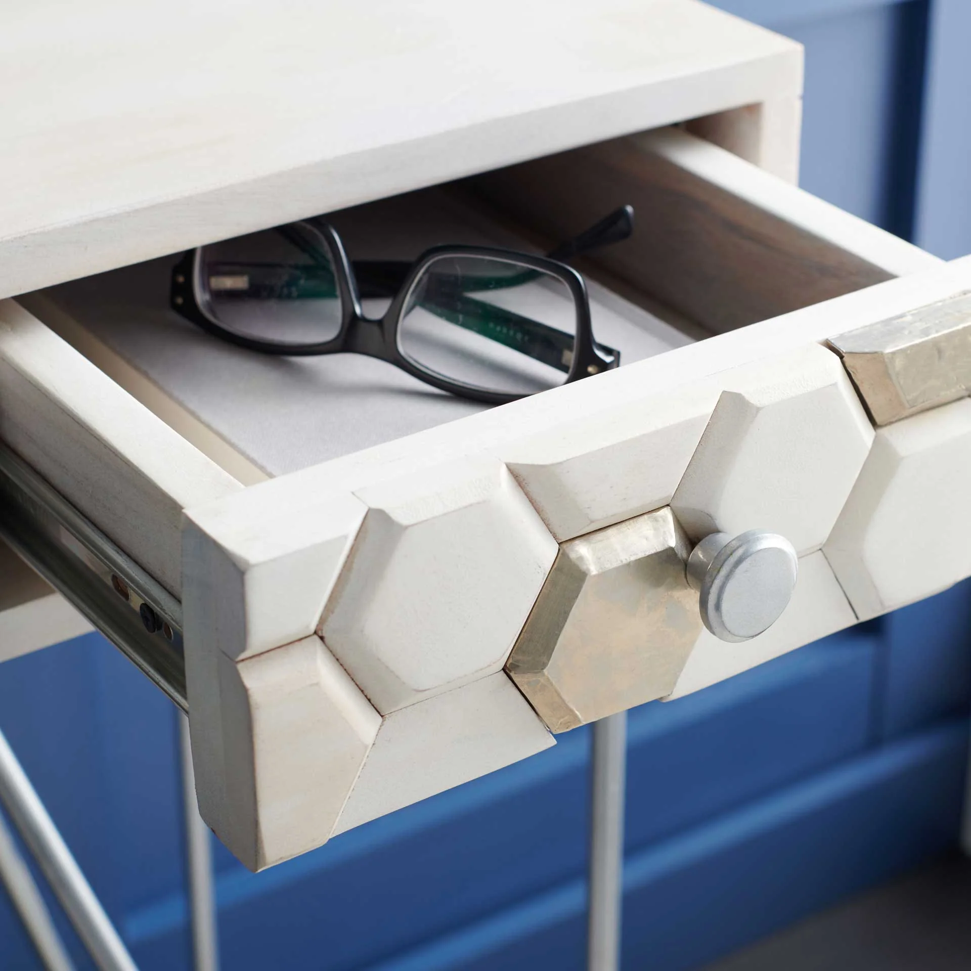 Ray Desk White Wash/Silver - Image 6