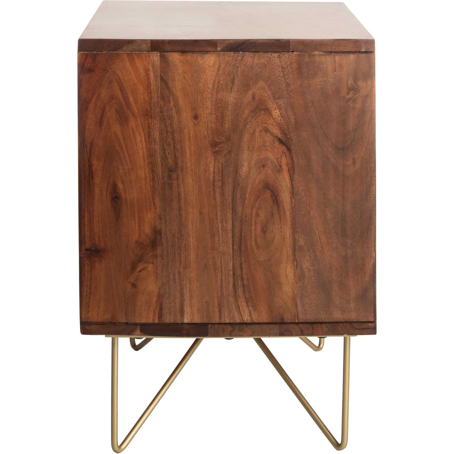 Ray Nightstand Mix Walnut/Brass - Image 2