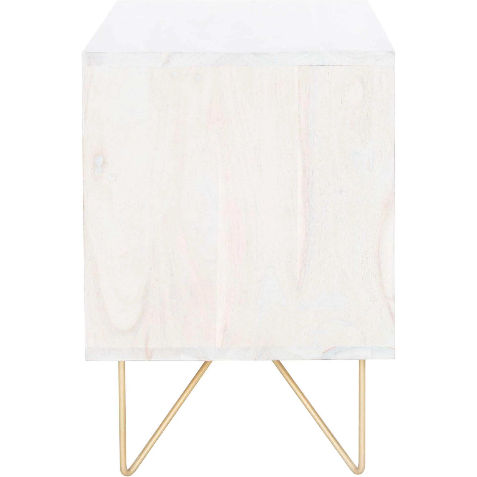 Ray Nightstand White Wash/Brass - Image 3