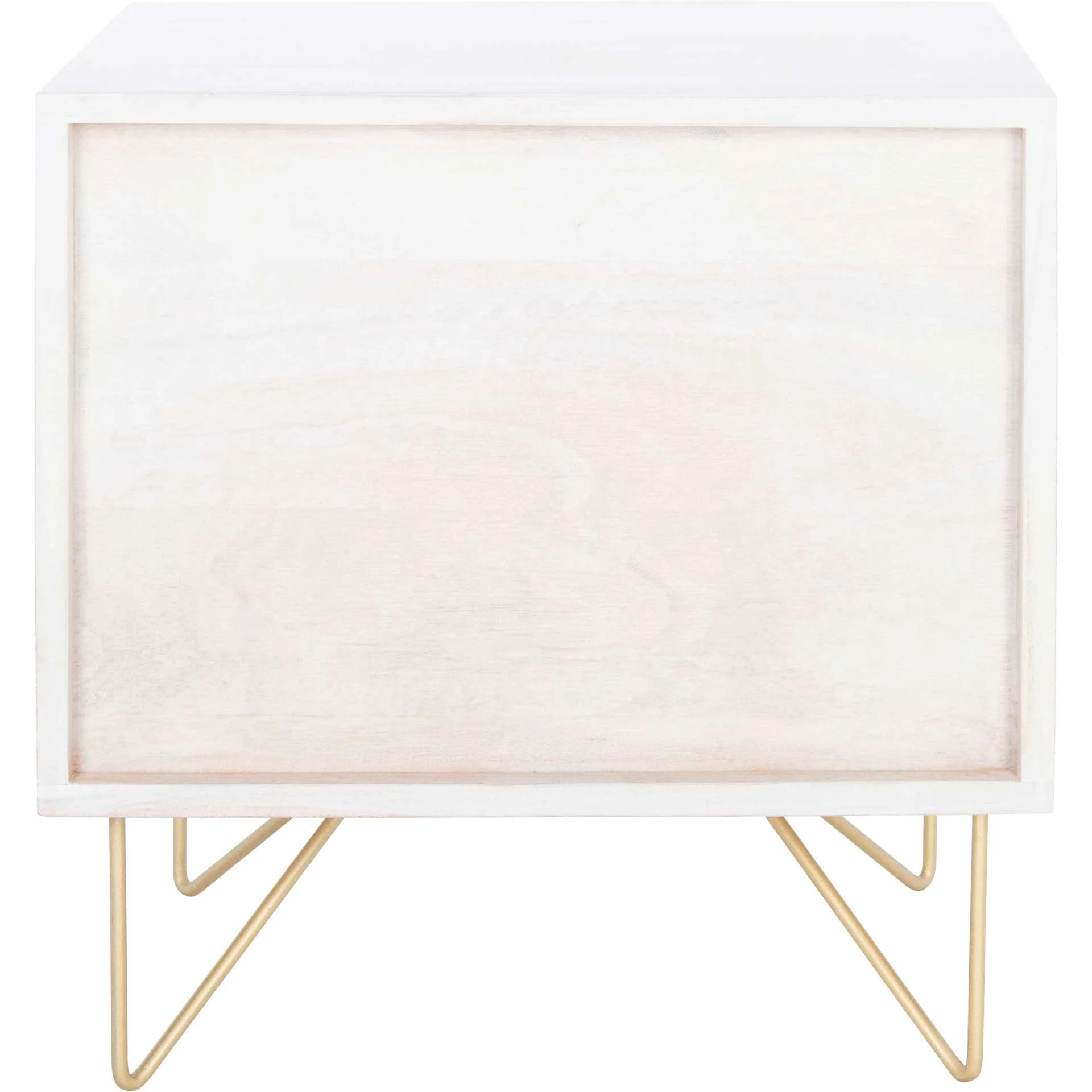 Ray Nightstand White Wash/Brass - Image 4