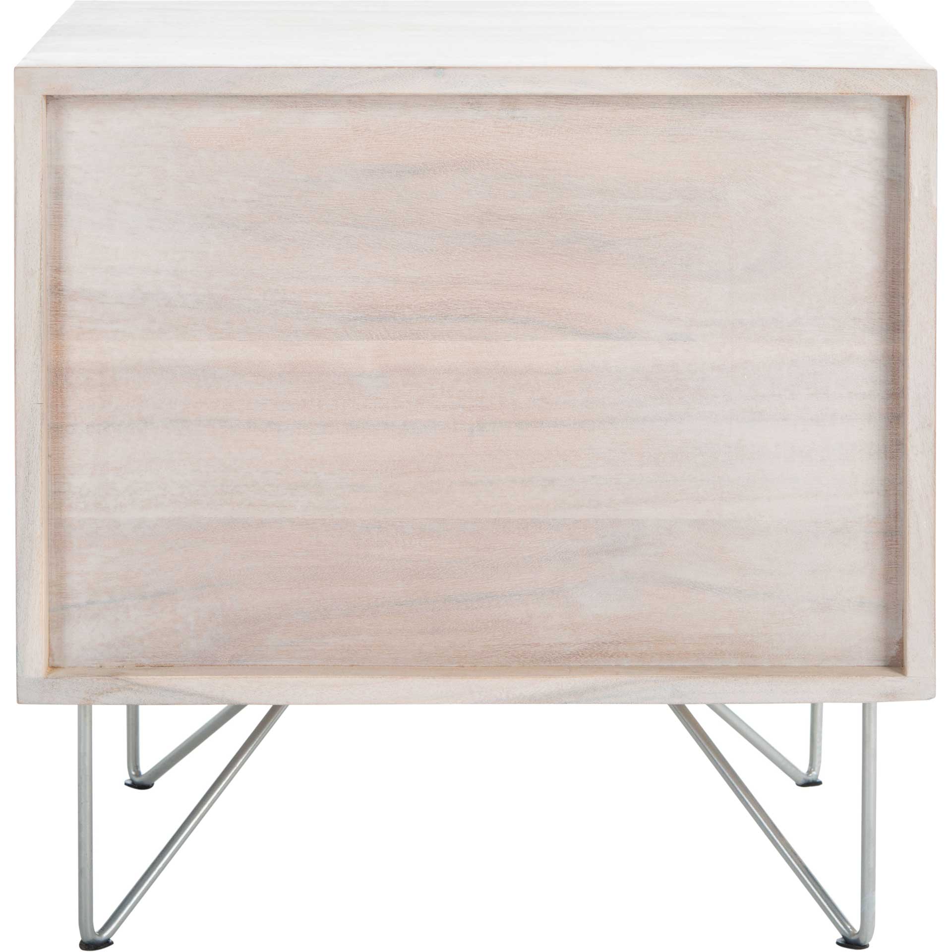 Ray Nightstand White Wash/Silver - Image 2