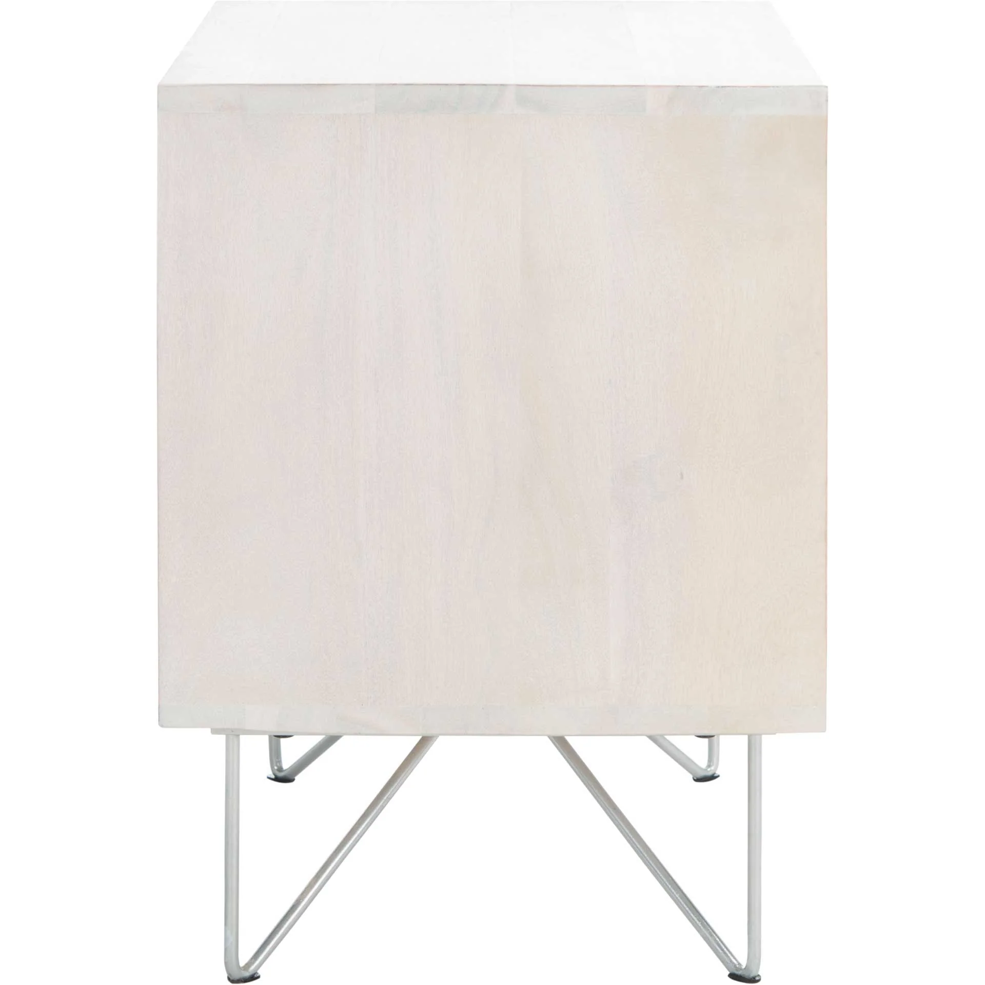 Ray Nightstand White Wash/Silver - Image 3