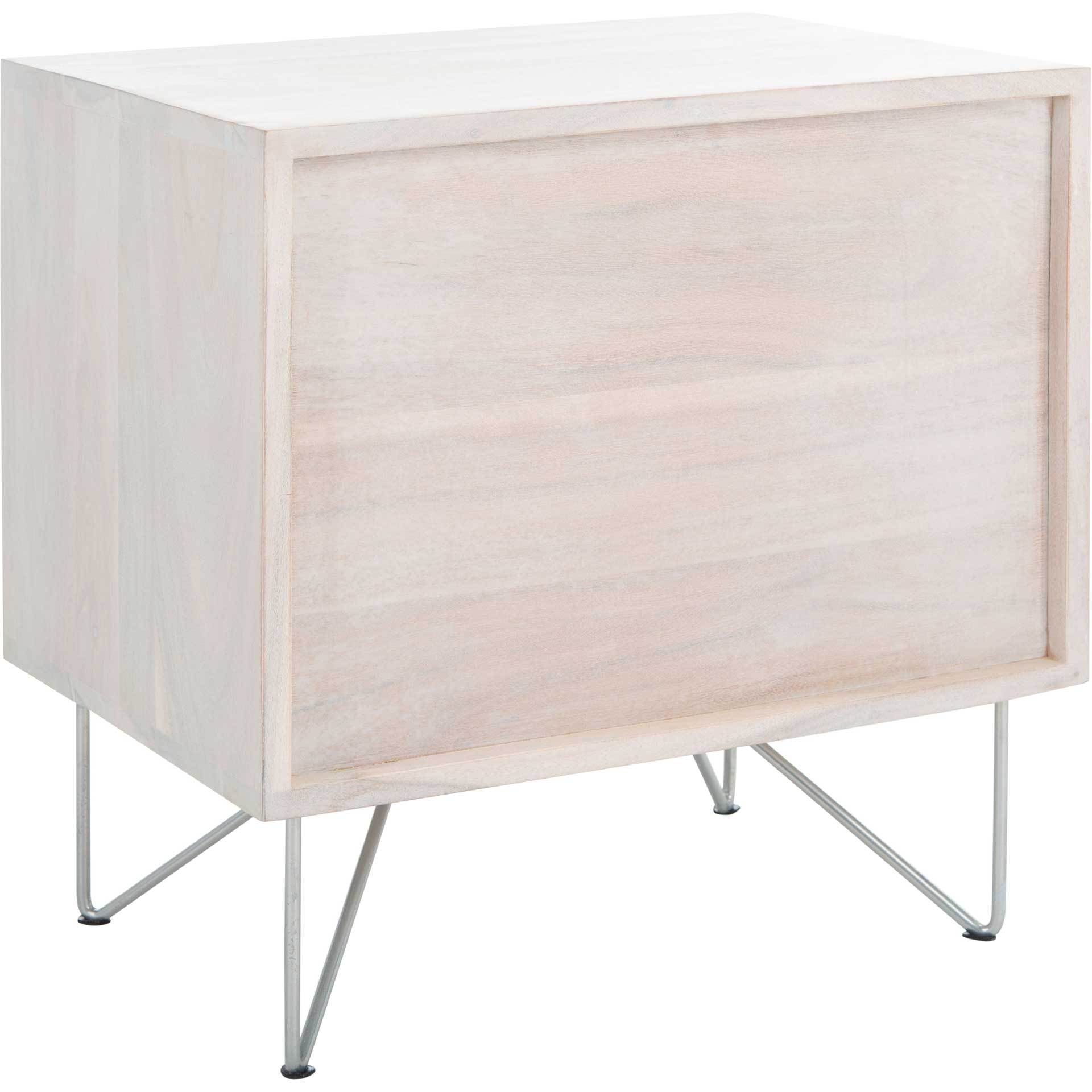 Ray Nightstand White Wash/Silver - Image 4