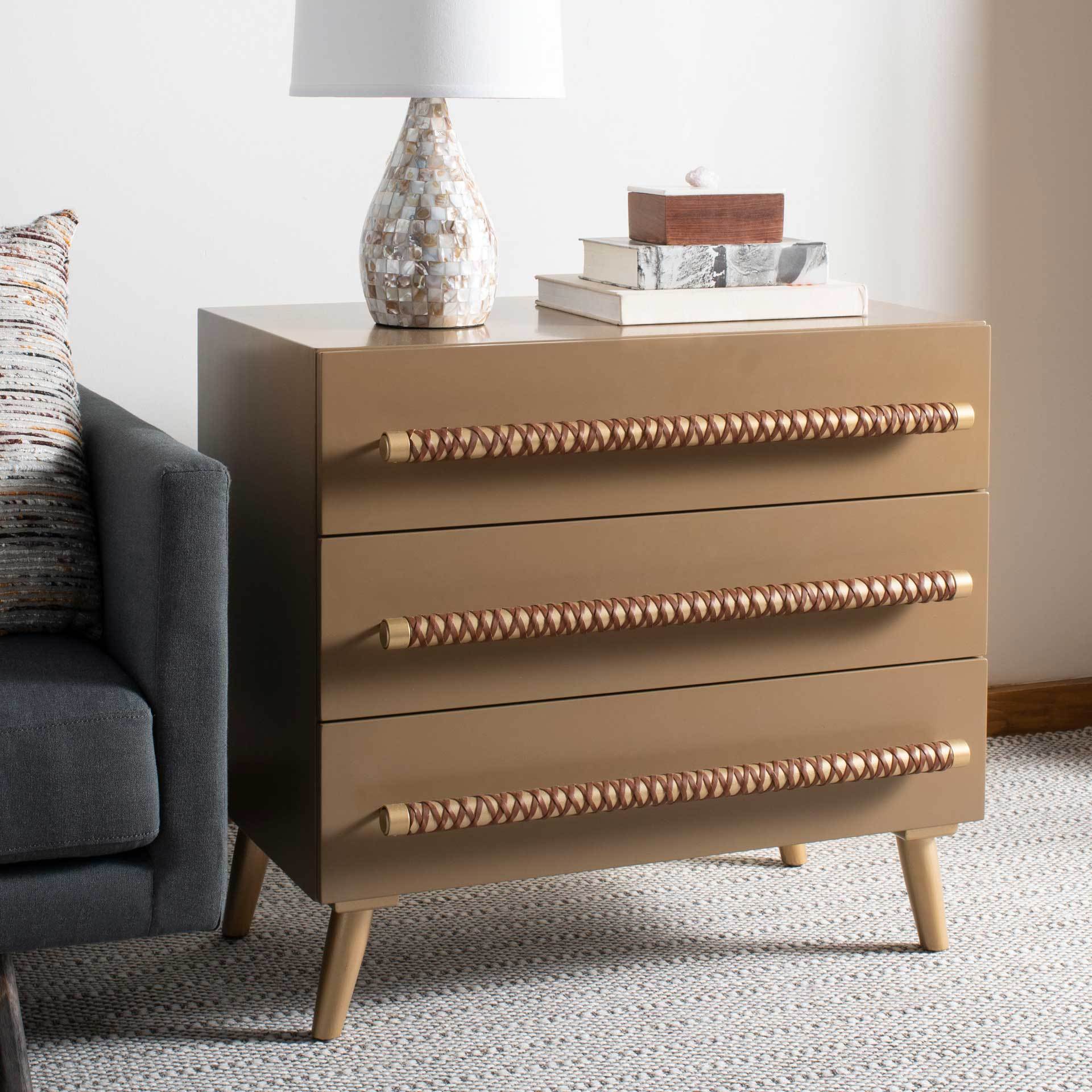Raylan 3 Drawer Chest Taupe - Image 7