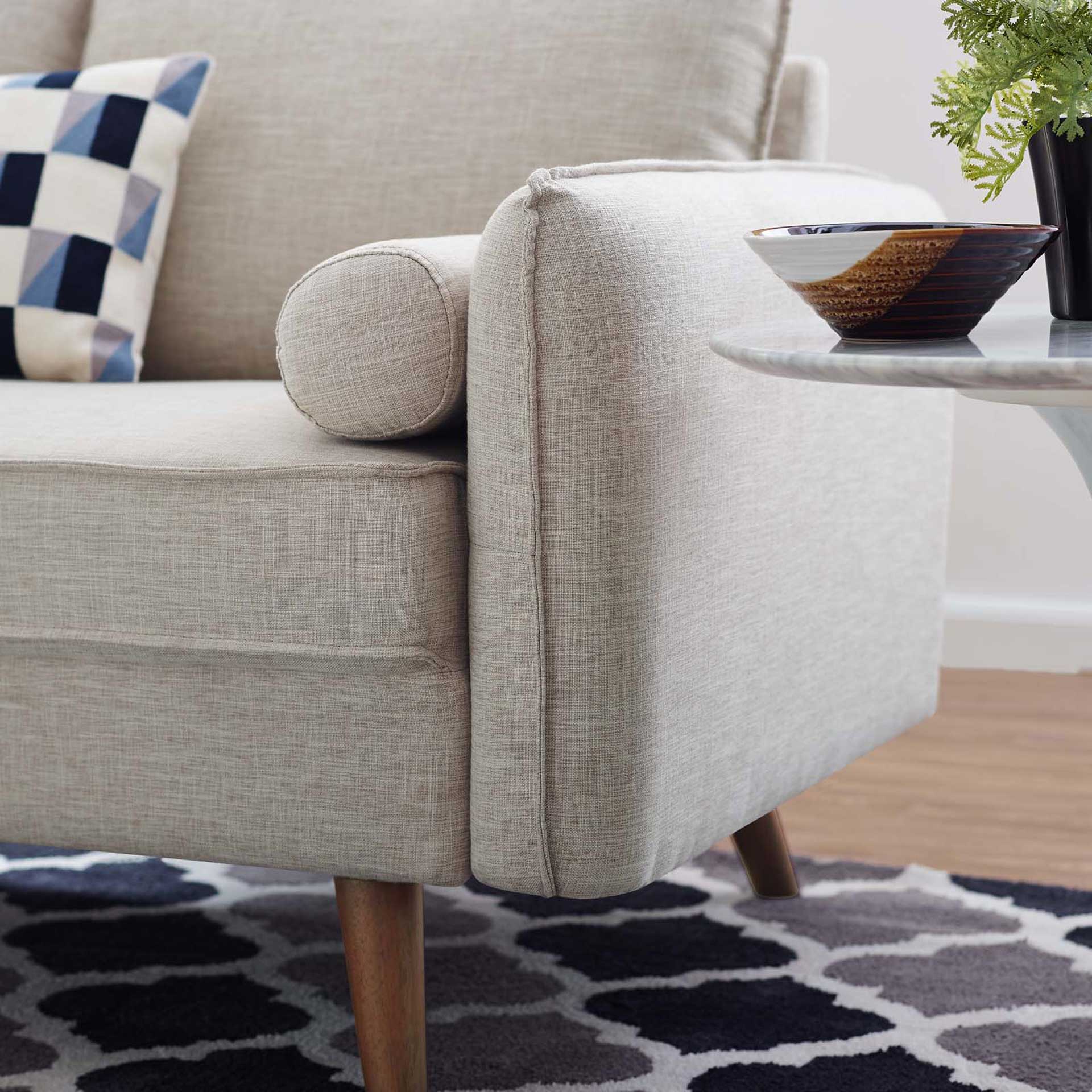 Raylee Upholstered Fabric Loveseat Beige - Image 5
