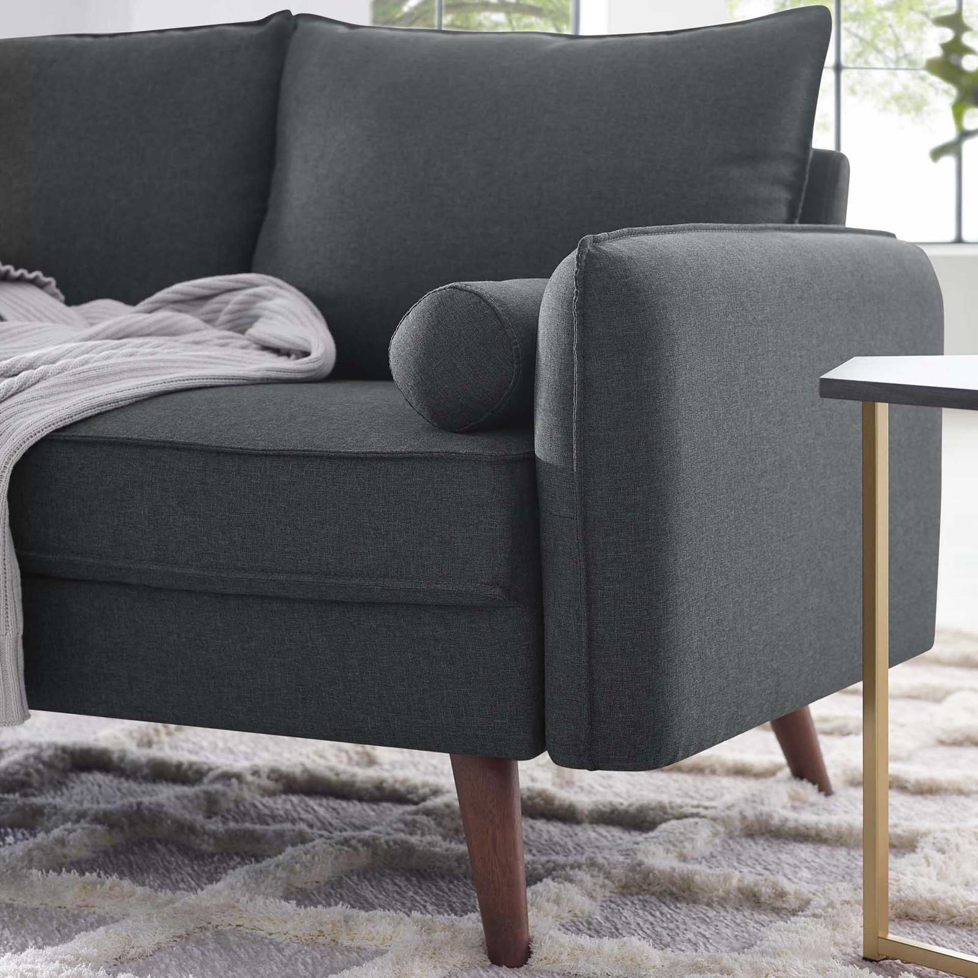 Raylee Upholstered Fabric Loveseat Gray - Image 5