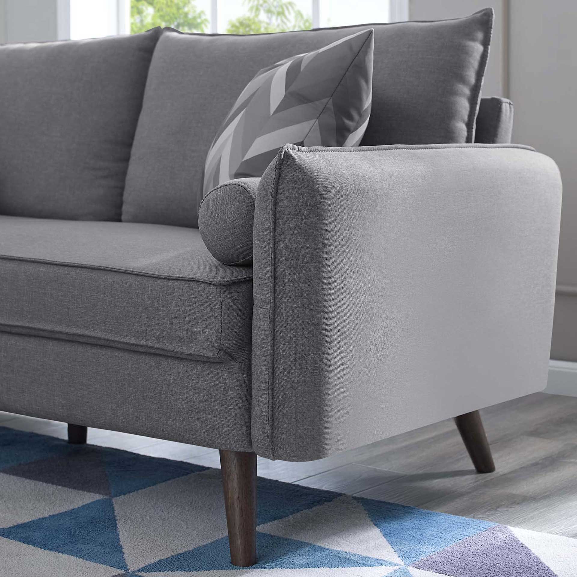 Raylee Upholstered Fabric Loveseat Light Gray - Image 5