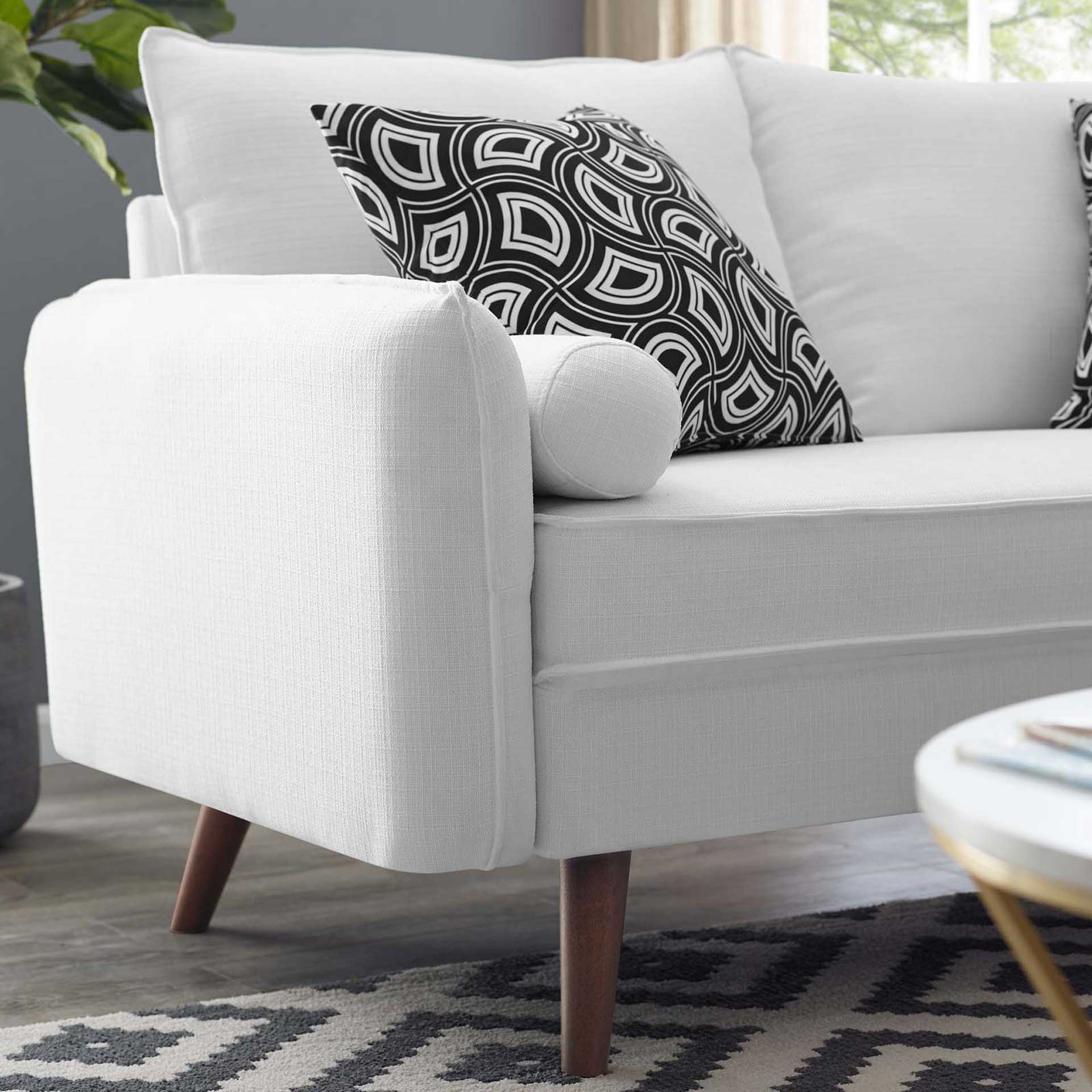 Raylee Upholstered Fabric Loveseat White - Image 5