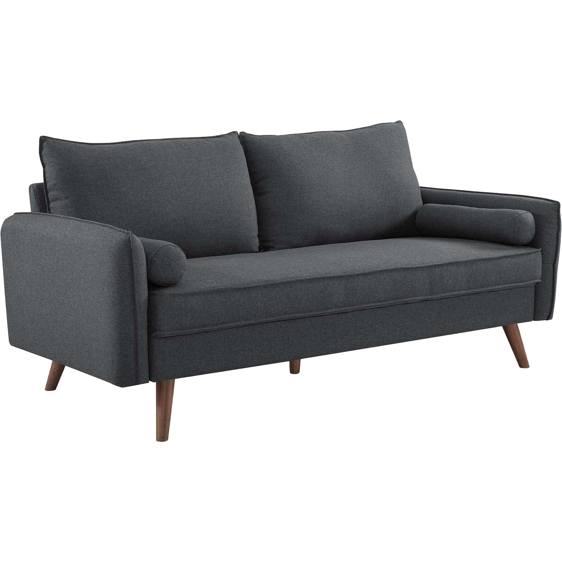 Raylee Upholstered Fabric Sofa Gray - Image 2