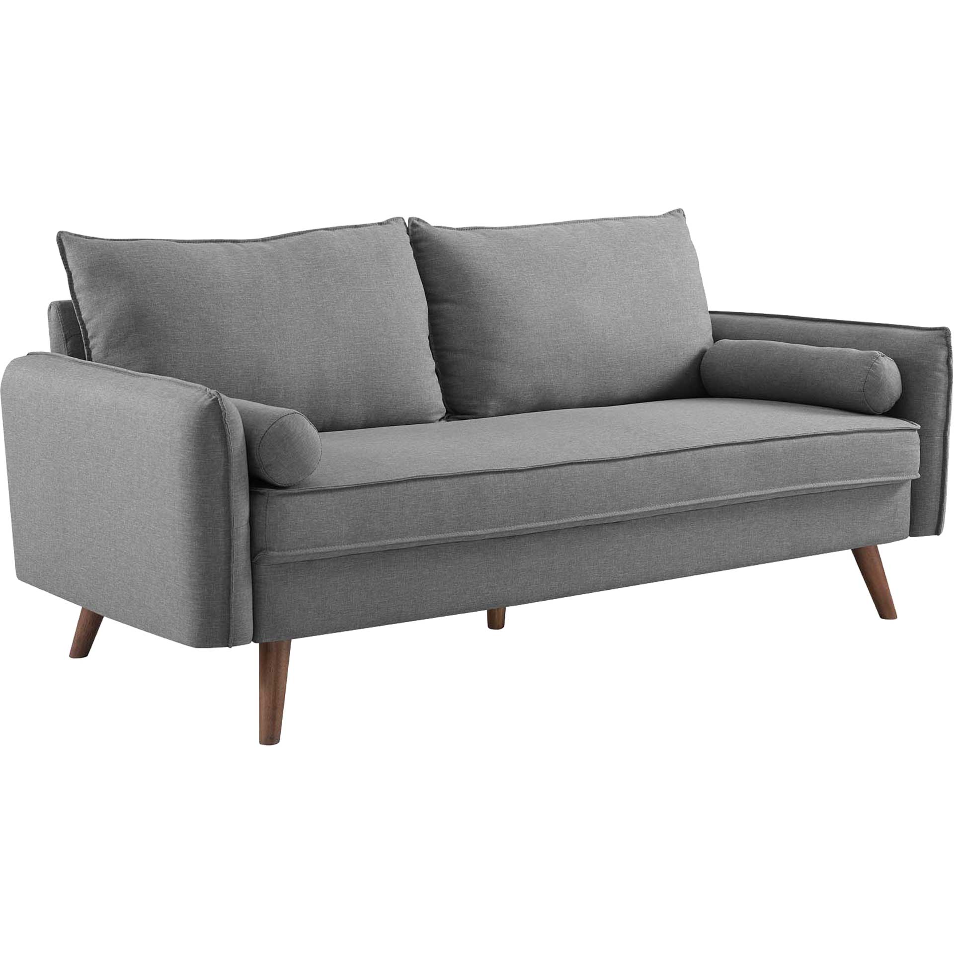 Raylee Upholstered Fabric Sofa Light Gray - Image 2