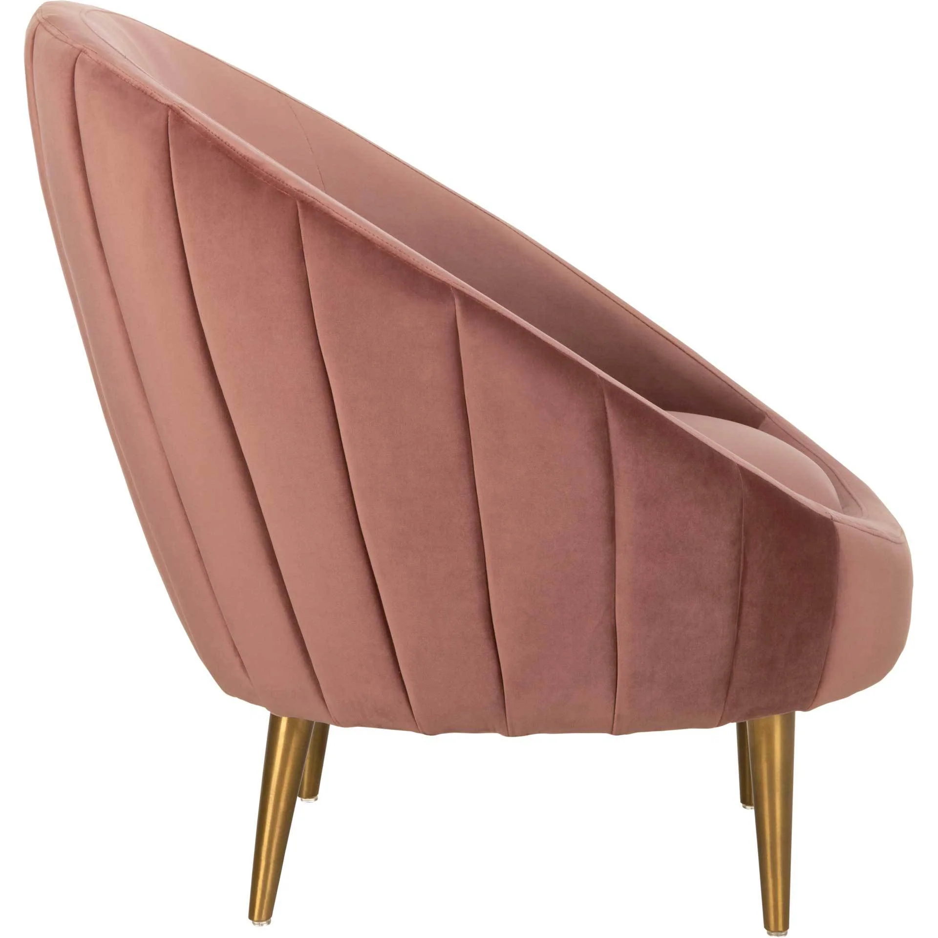 Raymond Channel Tufted Tub Chair Dusty Rose/Gold - Image 3
