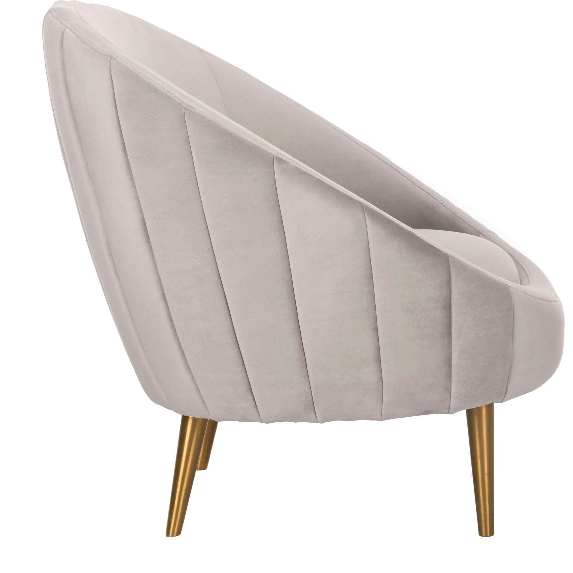 Raymond Channel Tufted Tub Chair Pale Taupe/Gold - Image 3