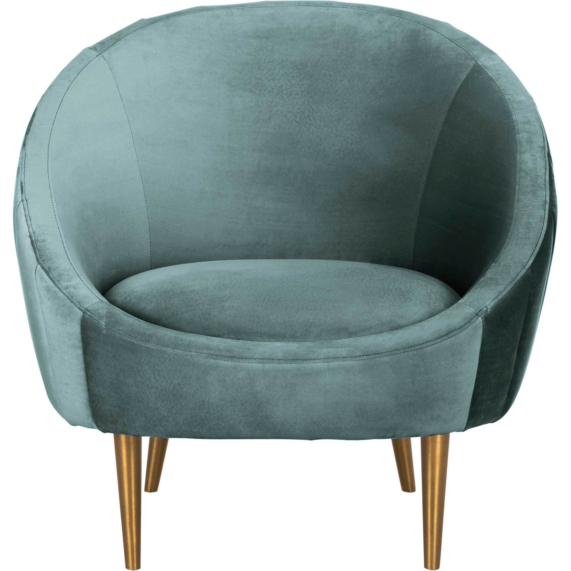 Raymond Channel Tufted Tub Chair Seafoam/Gold - Image 2