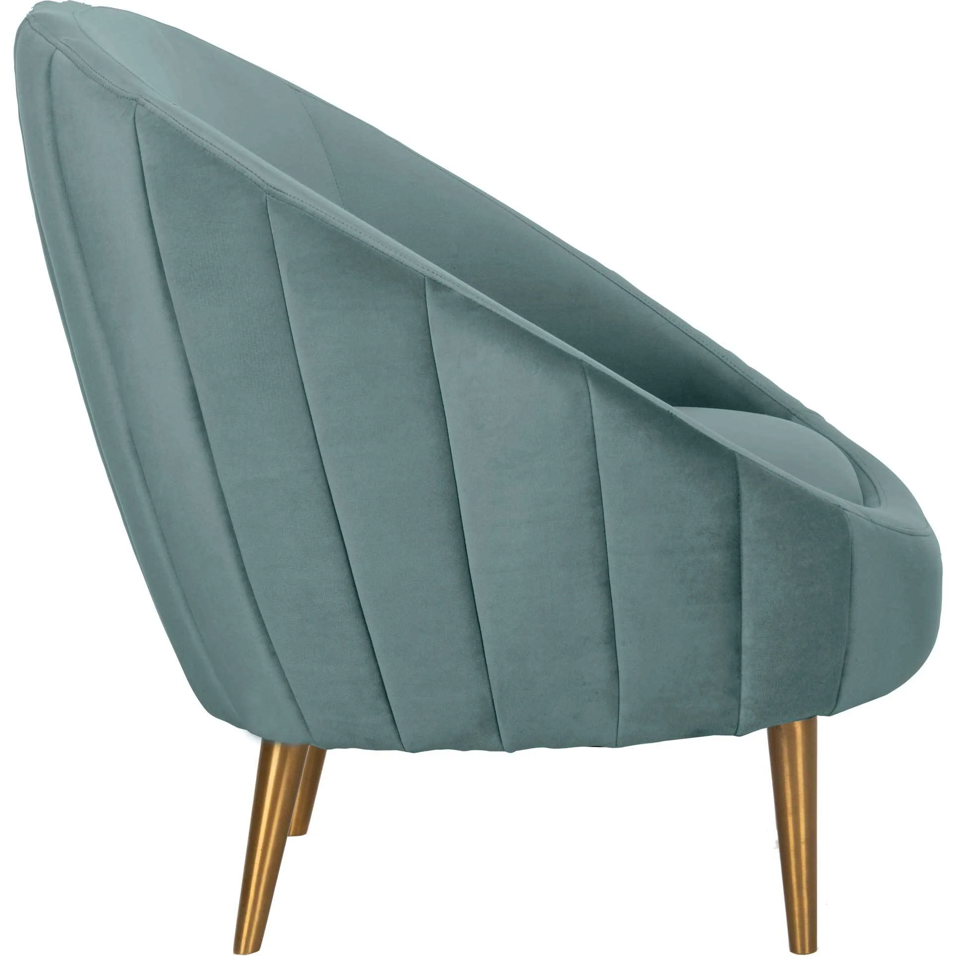 Raymond Channel Tufted Tub Chair Seafoam/Gold - Image 3
