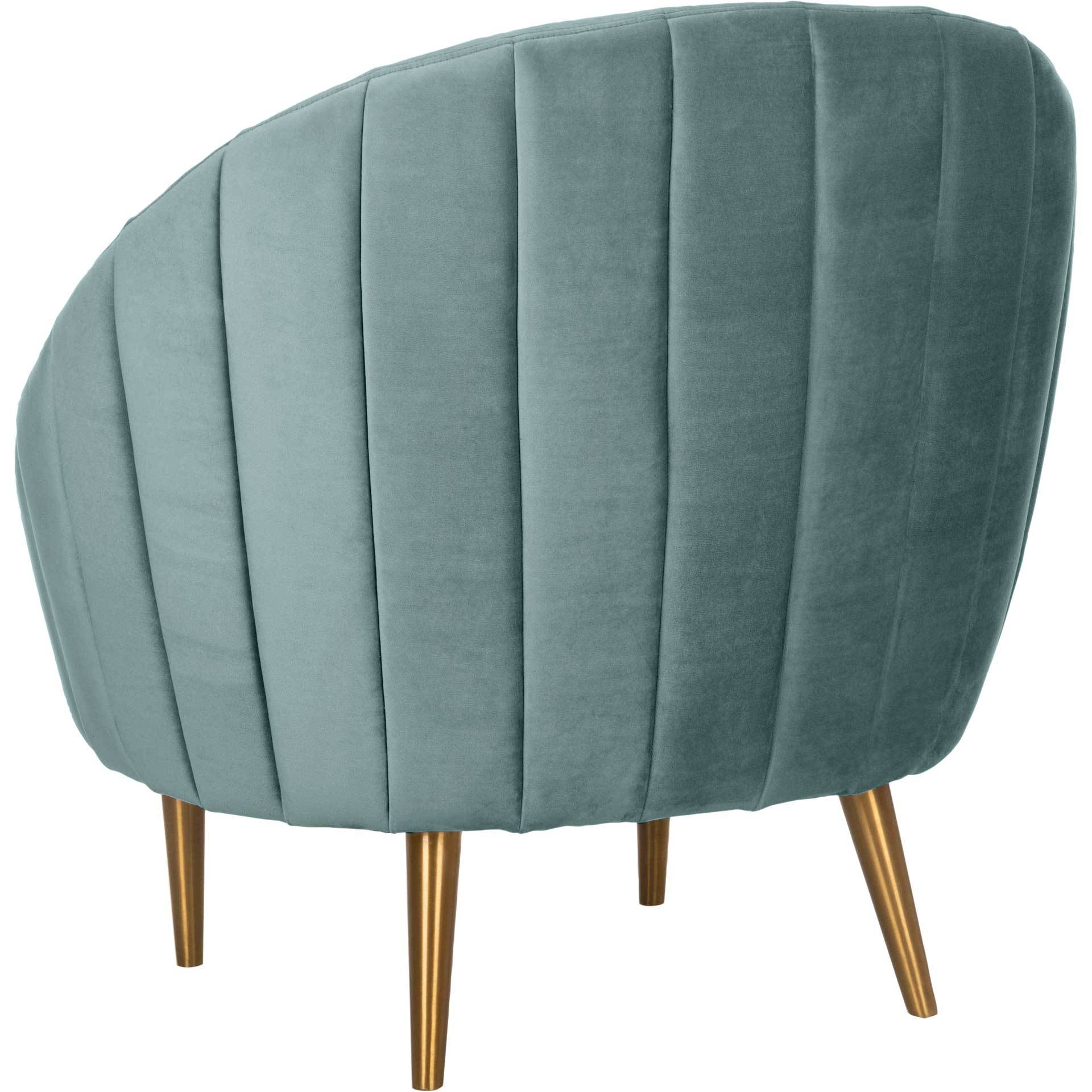 Raymond Channel Tufted Tub Chair Seafoam/Gold - Image 5