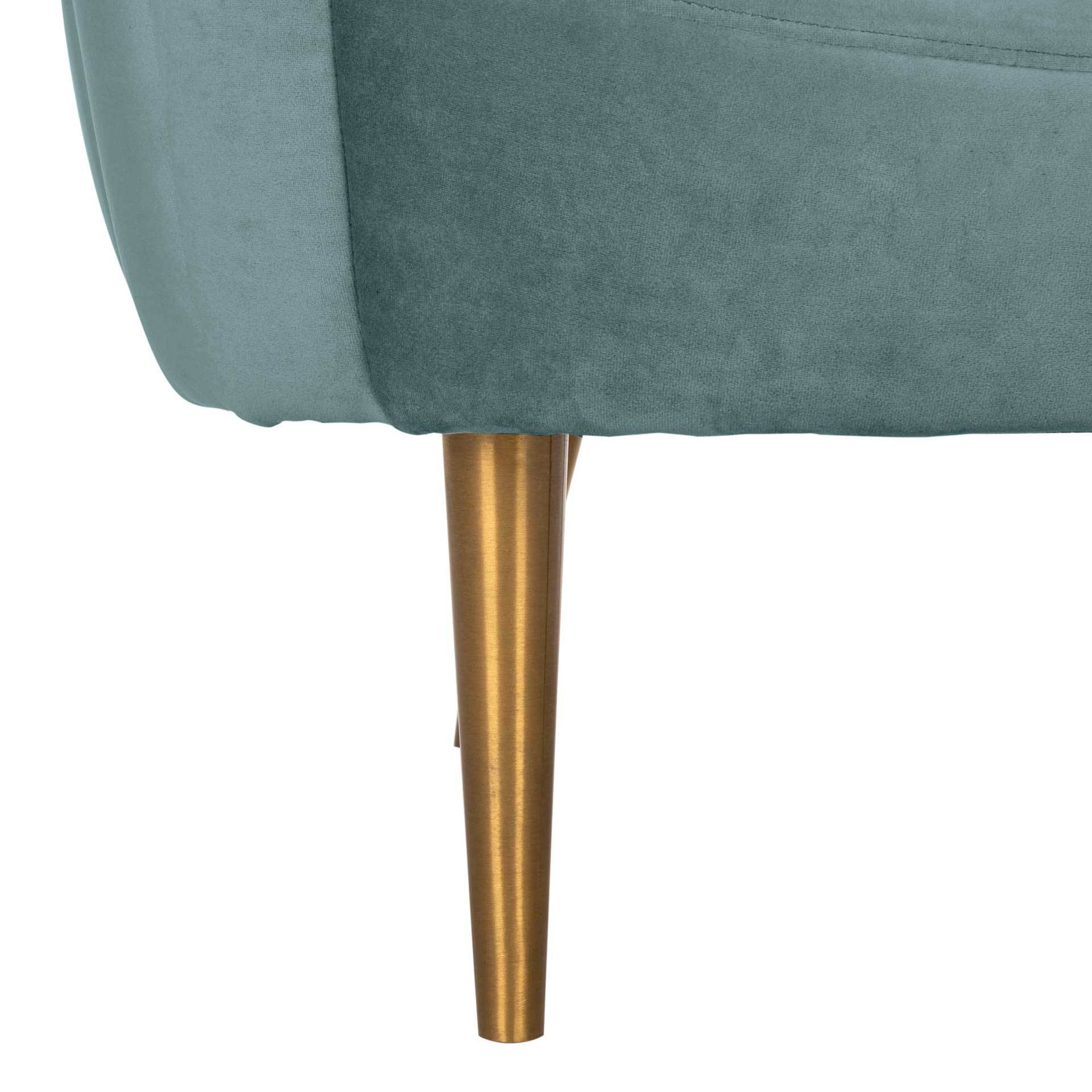 Raymond Channel Tufted Tub Chair Seafoam/Gold - Image 7