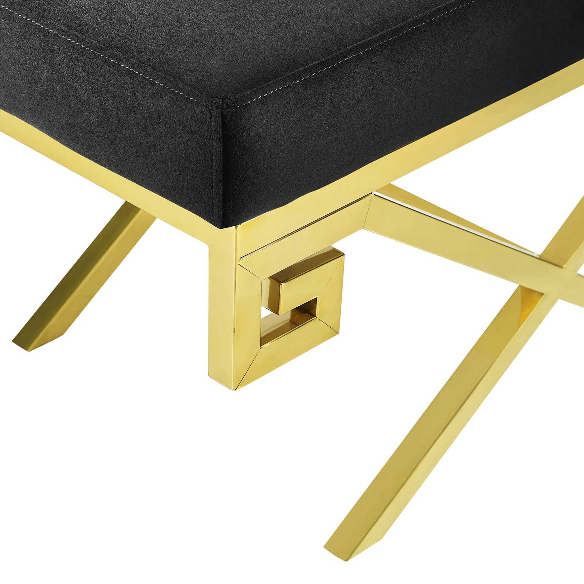 Rayna Velvet Bench Gold/Black - Image 3