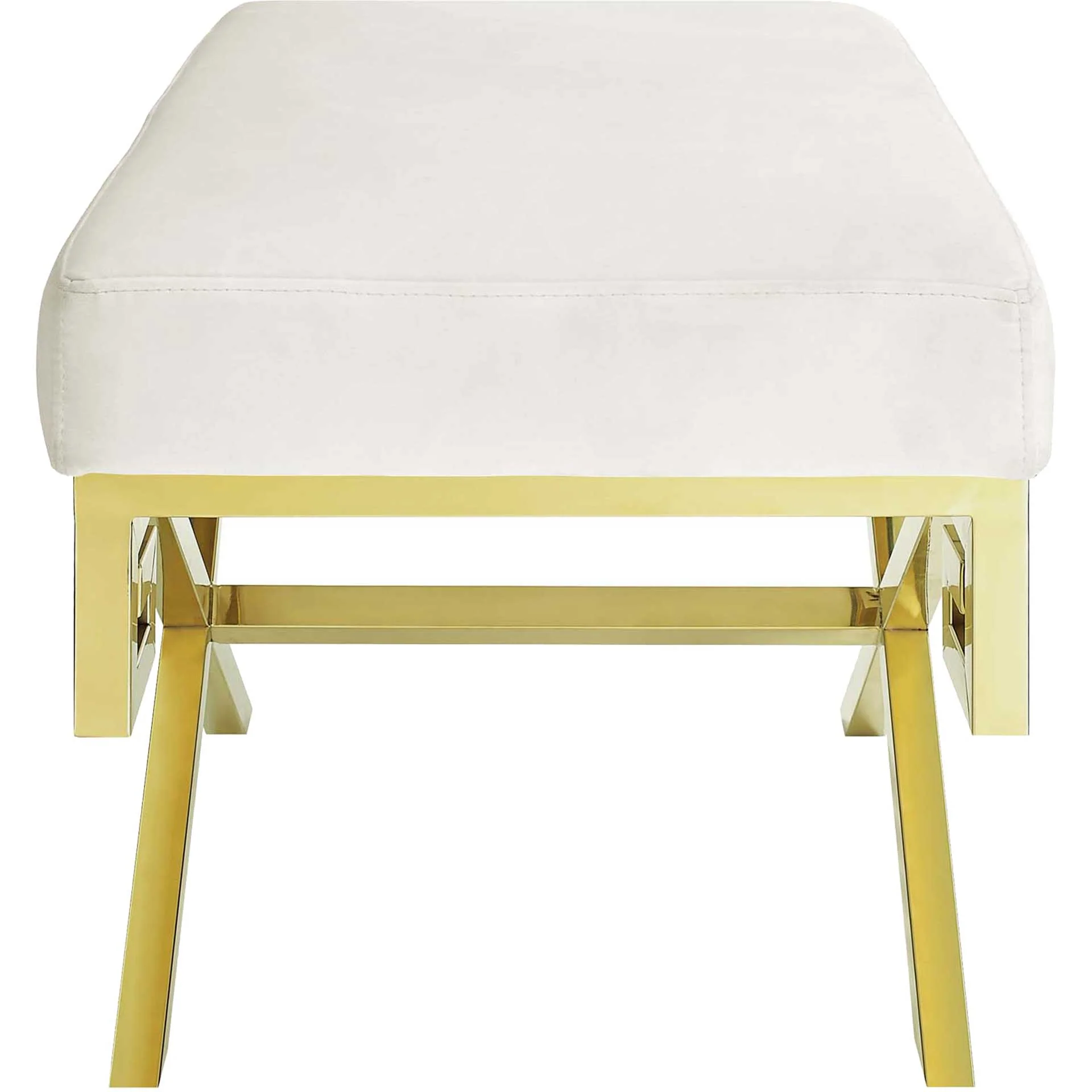 Rayna Velvet Bench Gold/Ivory - Image 3
