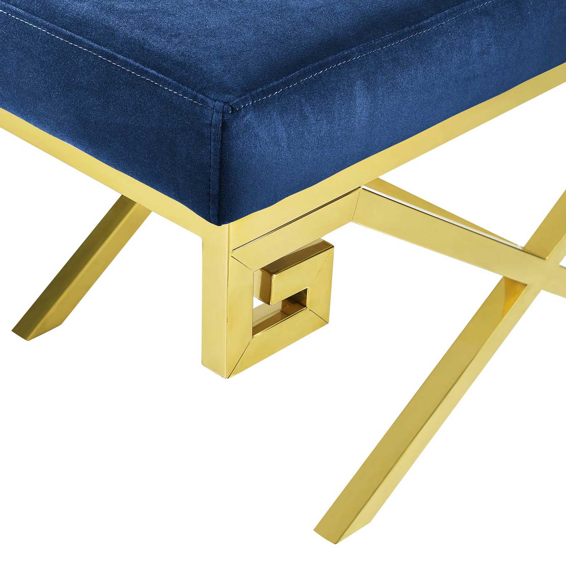 Rayna Velvet Bench Gold/Navy - Image 4